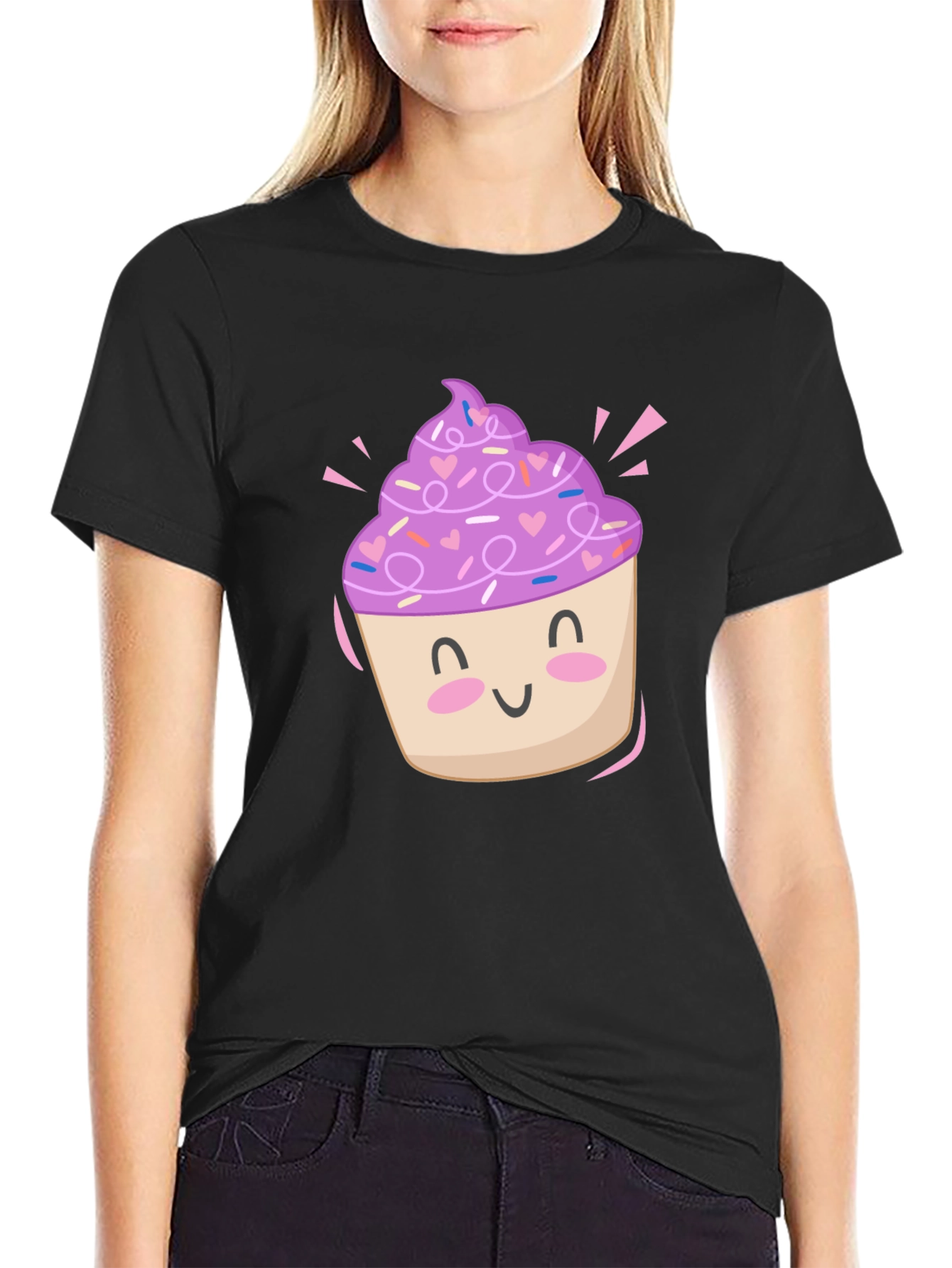 Cute Cupcake Graphic Tee - Sweet Style