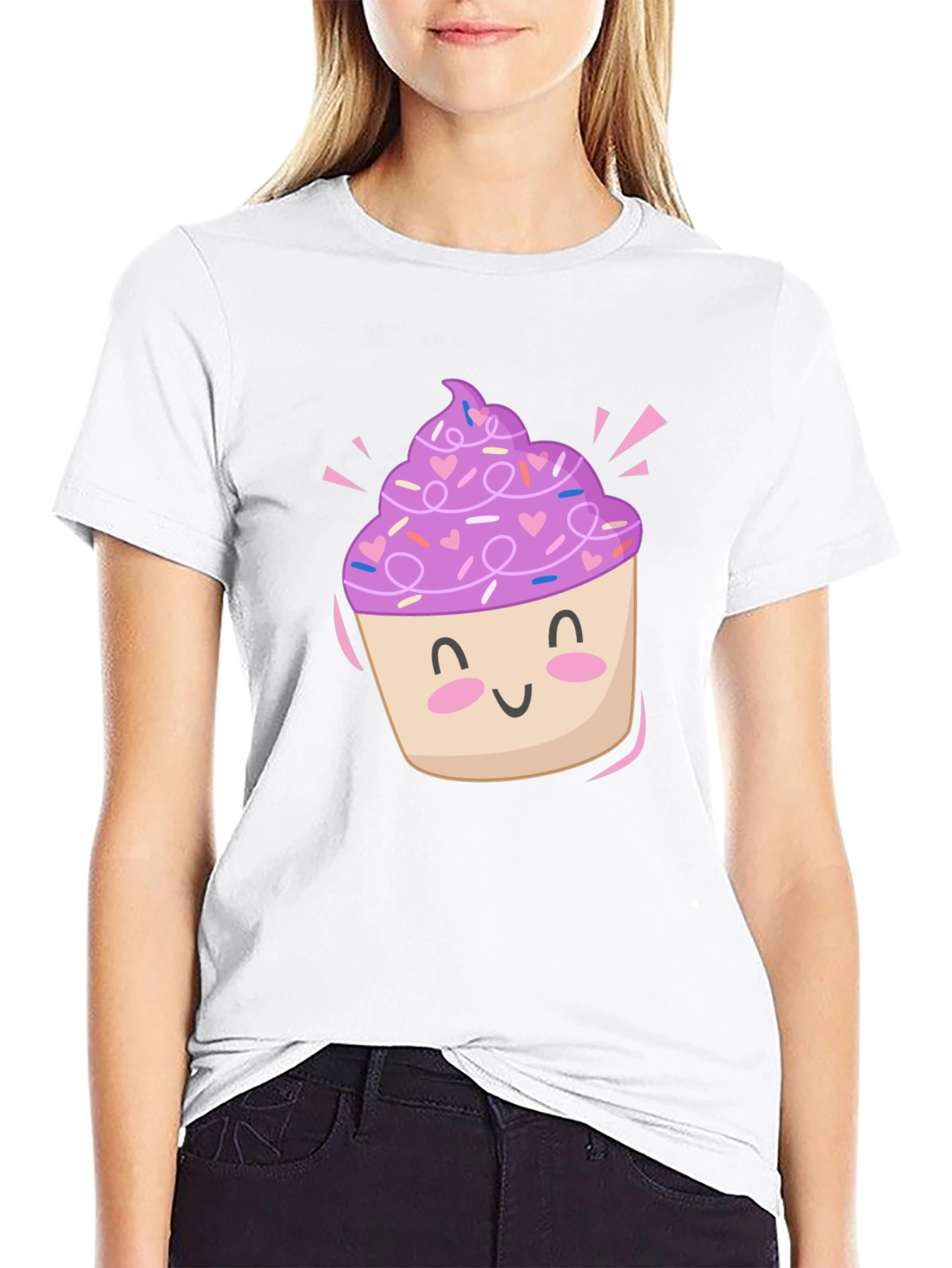 Cute Cupcake Graphic Tee - Sweet Style