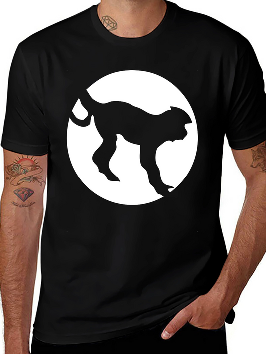 Monkey Silhouette Graphic Tee - Black