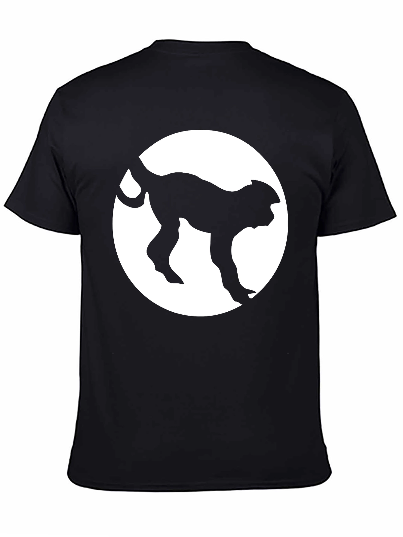 Monkey Silhouette Graphic Tee - Black