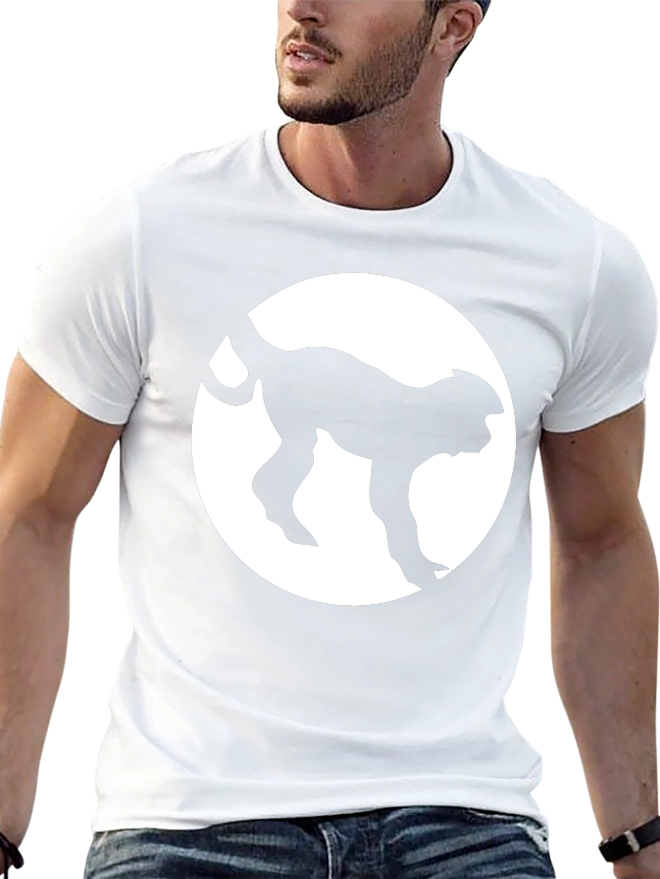 Monkey Silhouette Graphic Tee - Black