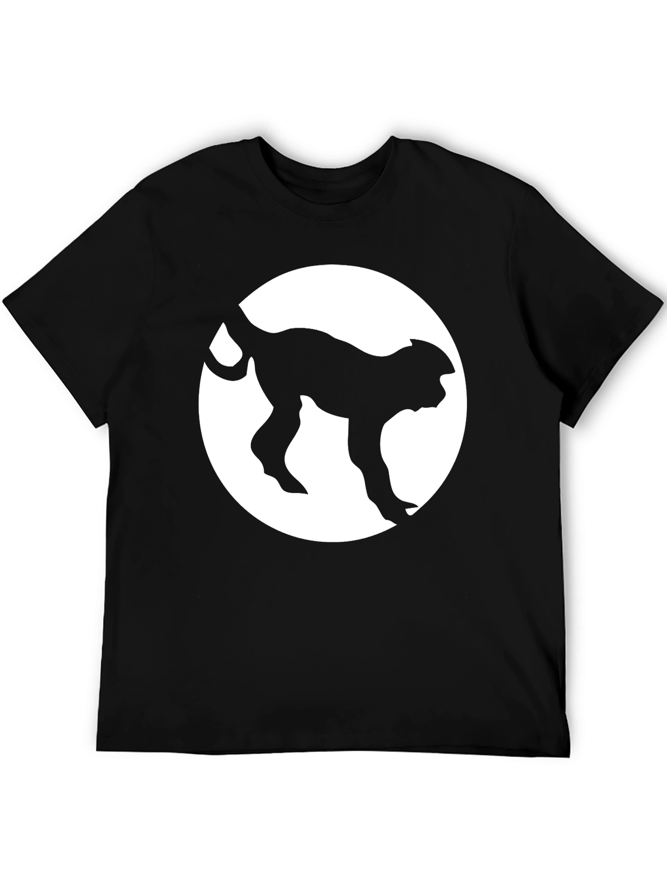 Monkey Silhouette Graphic Tee - Black