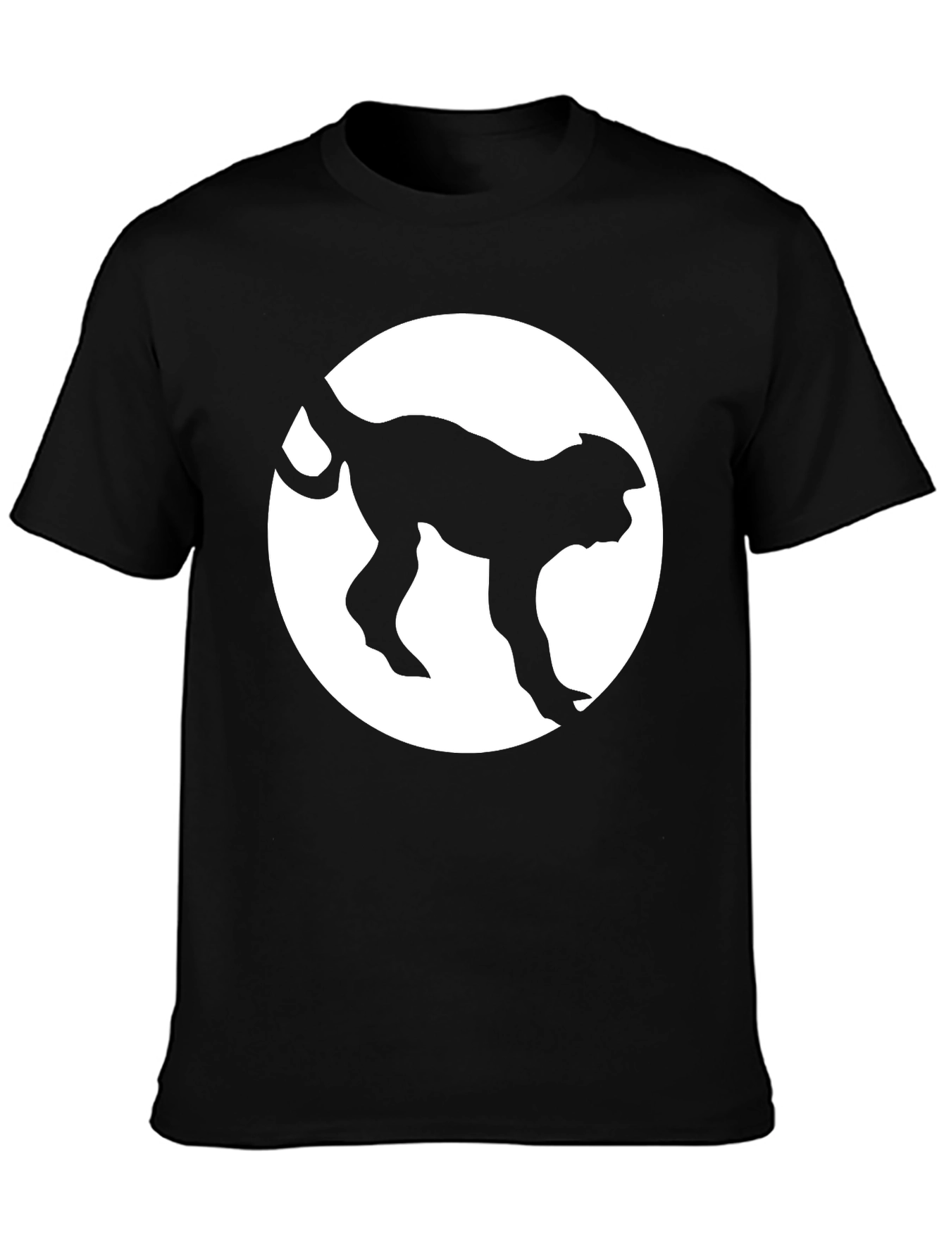 Monkey Silhouette Graphic Tee - Black