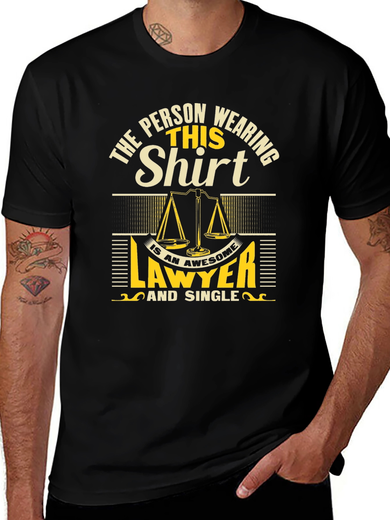 Awesome Lawyer Single Black Graphic Tee