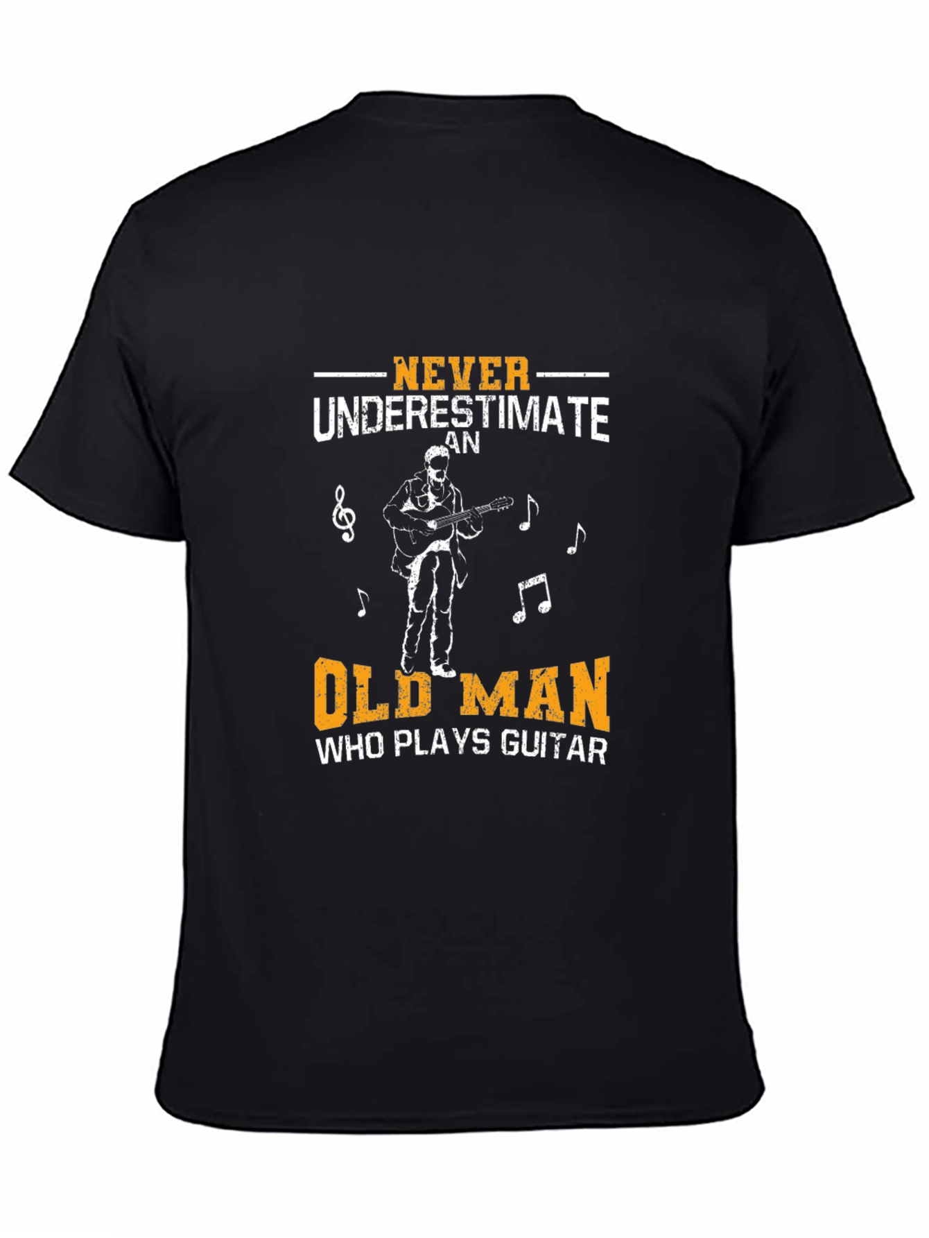 Never Underestimate Old Man Guitar T-Shirt