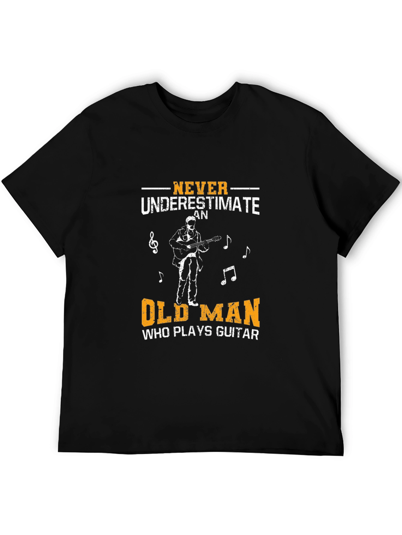 Never Underestimate Old Man Guitar T-Shirt