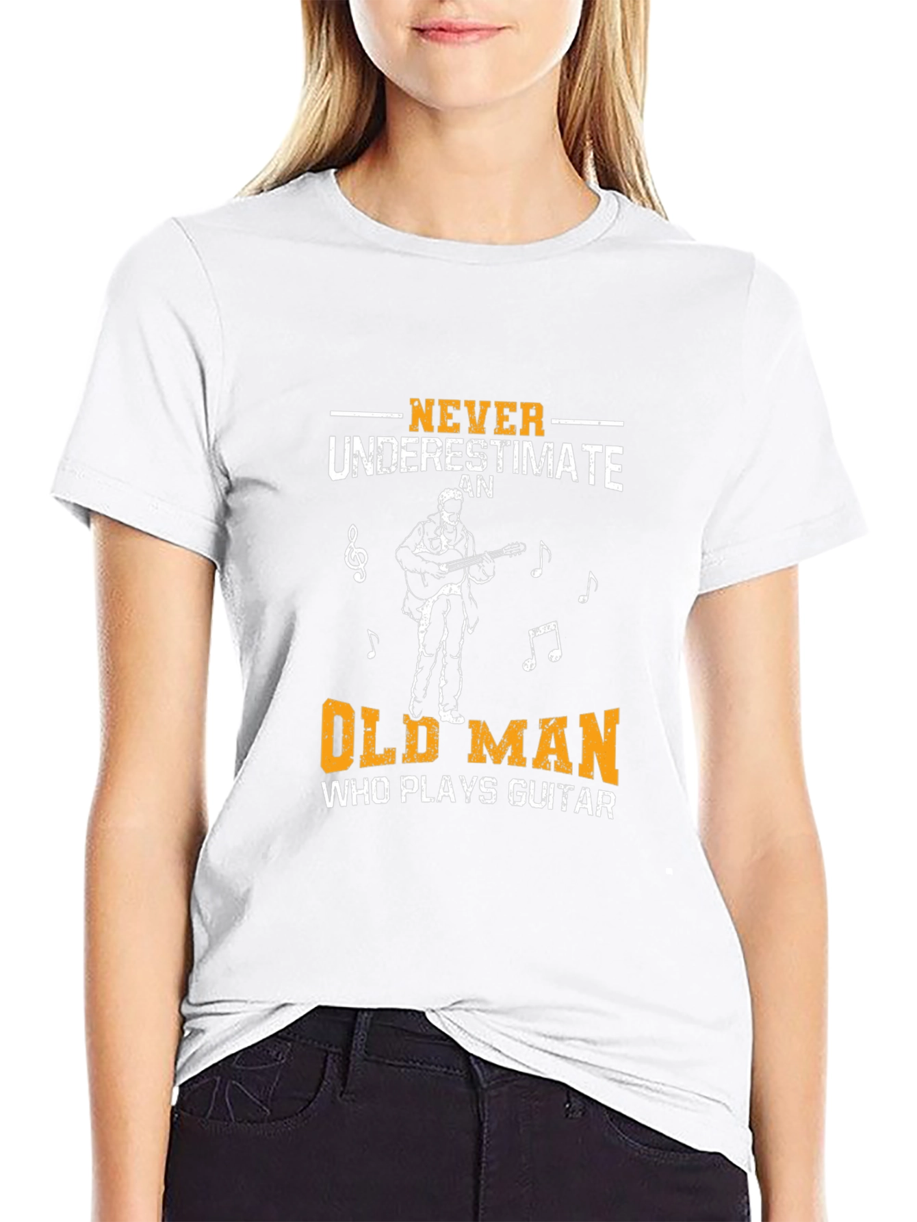 Never Underestimate Old Man Guitar T-Shirt