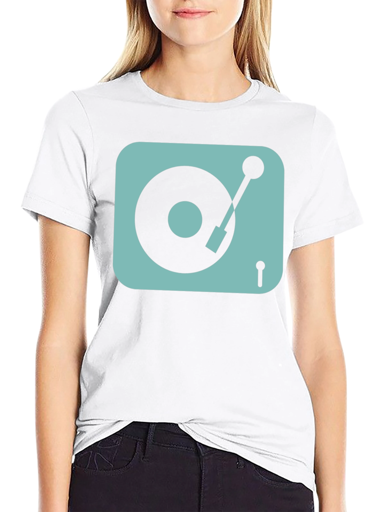 Retro Turntable Graphic Tee - Black