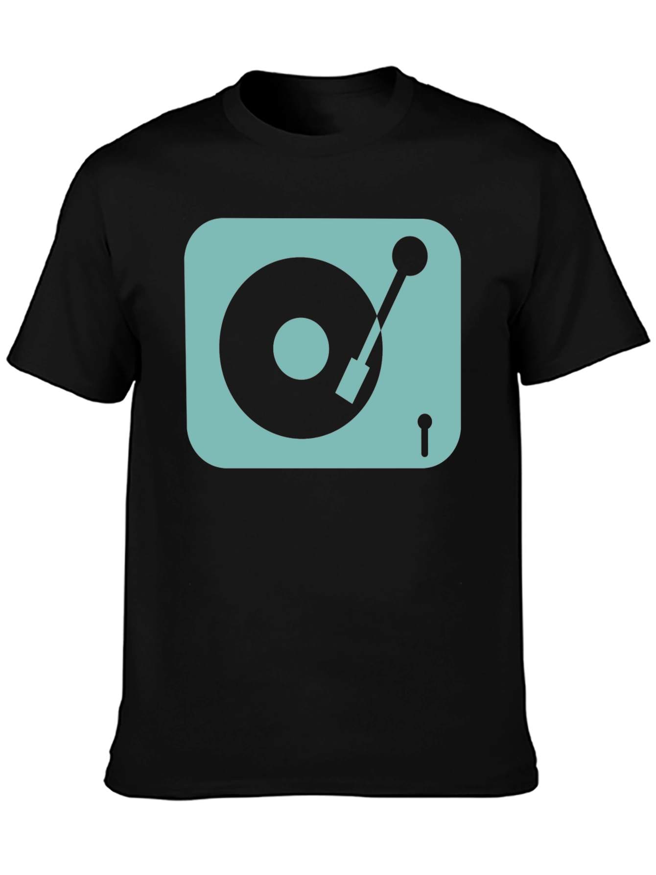 Retro Turntable Graphic Tee - Black