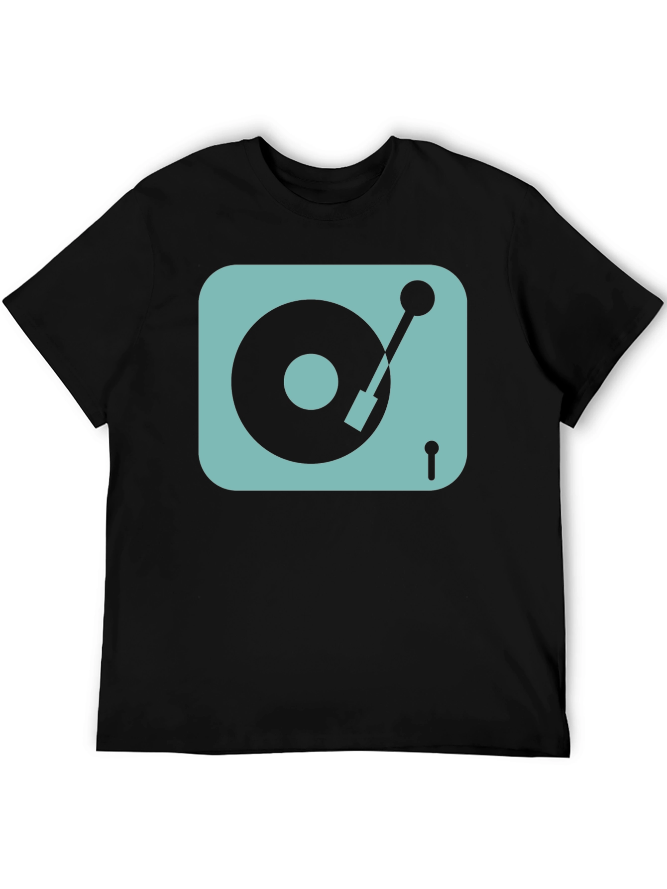 Retro Turntable Graphic Tee - Black