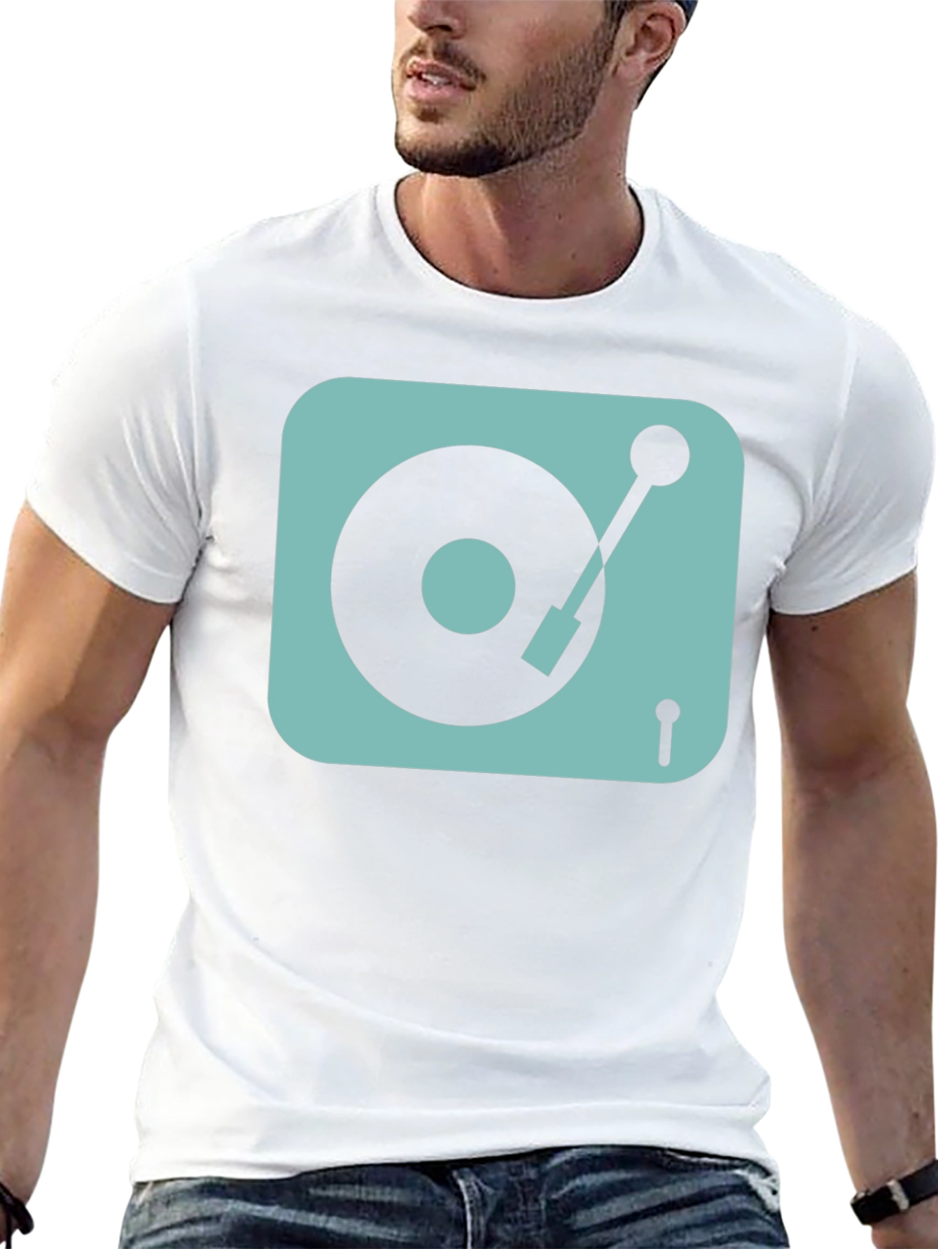 Retro Turntable Graphic Tee - Black