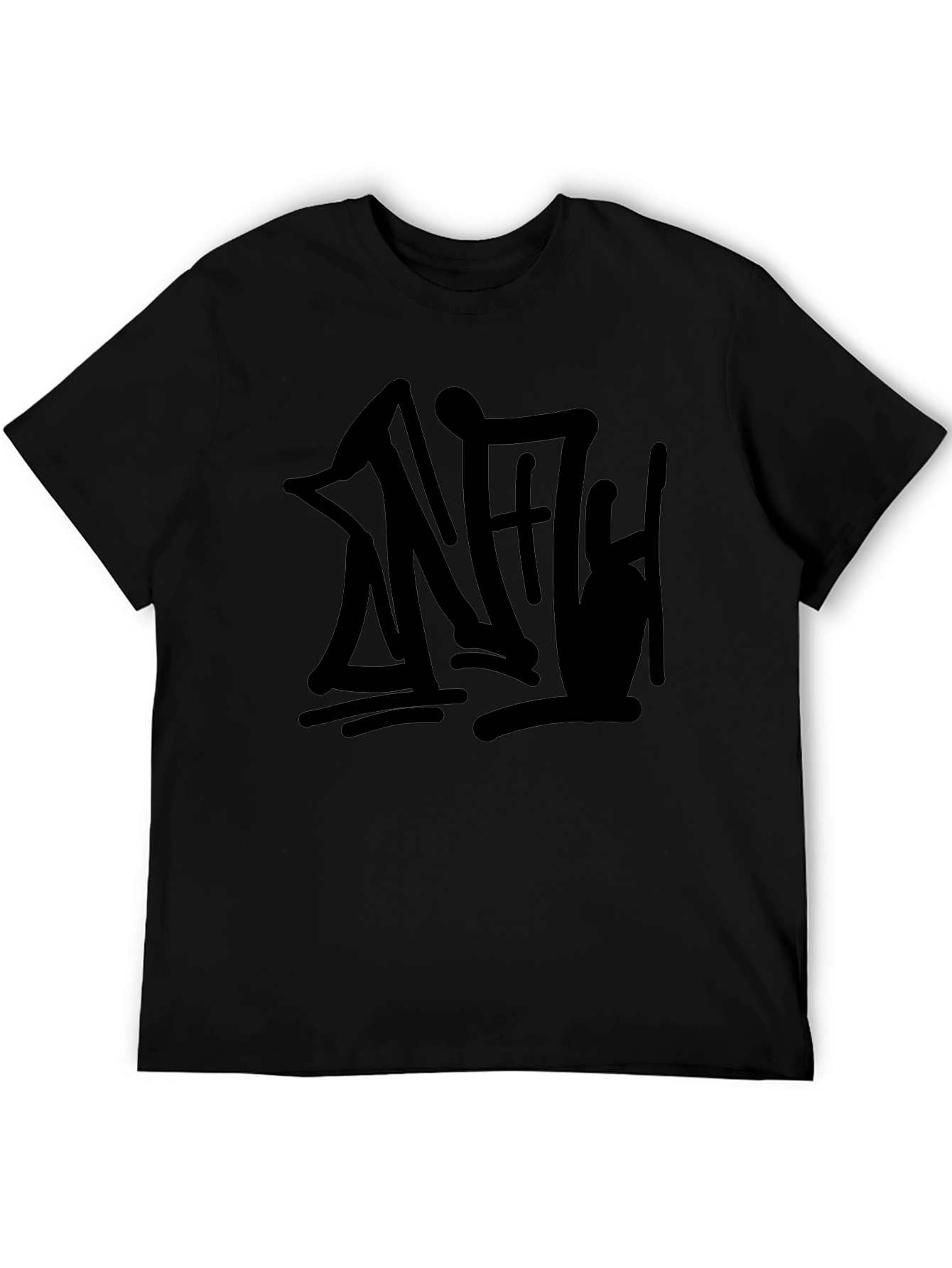 Black T-Shirt with Abstract Graphic