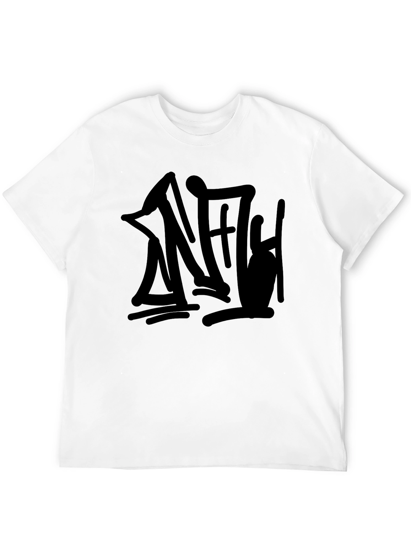 Black T-Shirt with Abstract Graphic