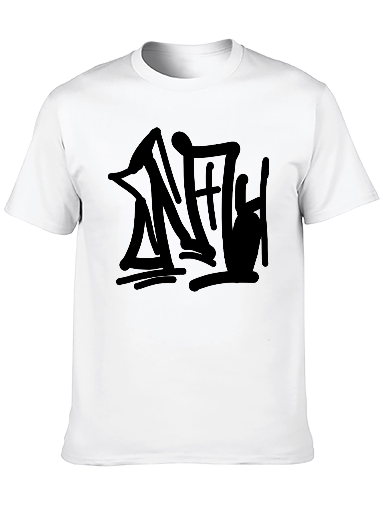 Black T-Shirt with Abstract Graphic