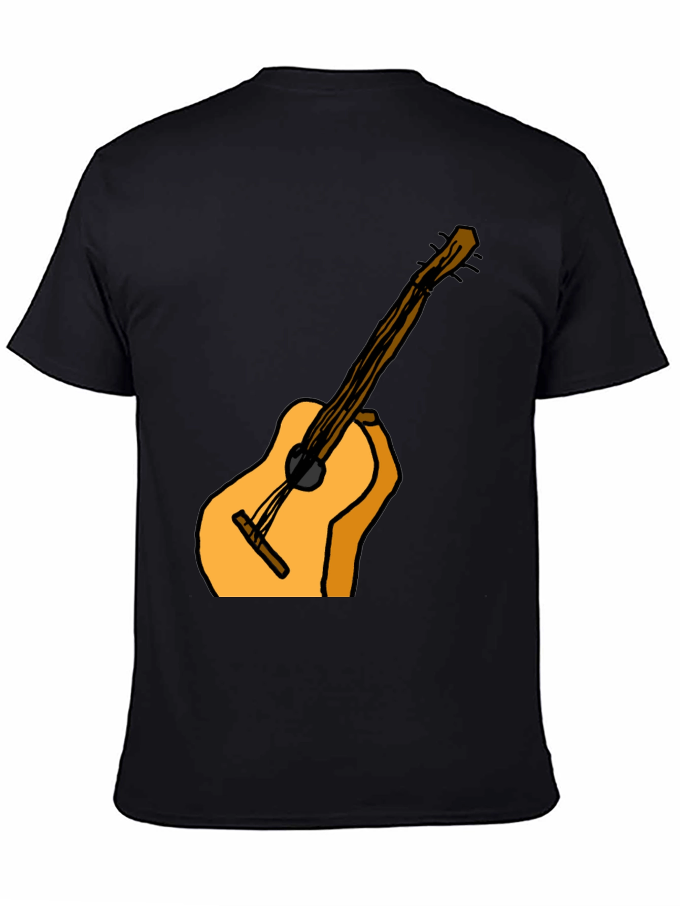 Guitar Graphic Tee - Casual Black T-Shirt