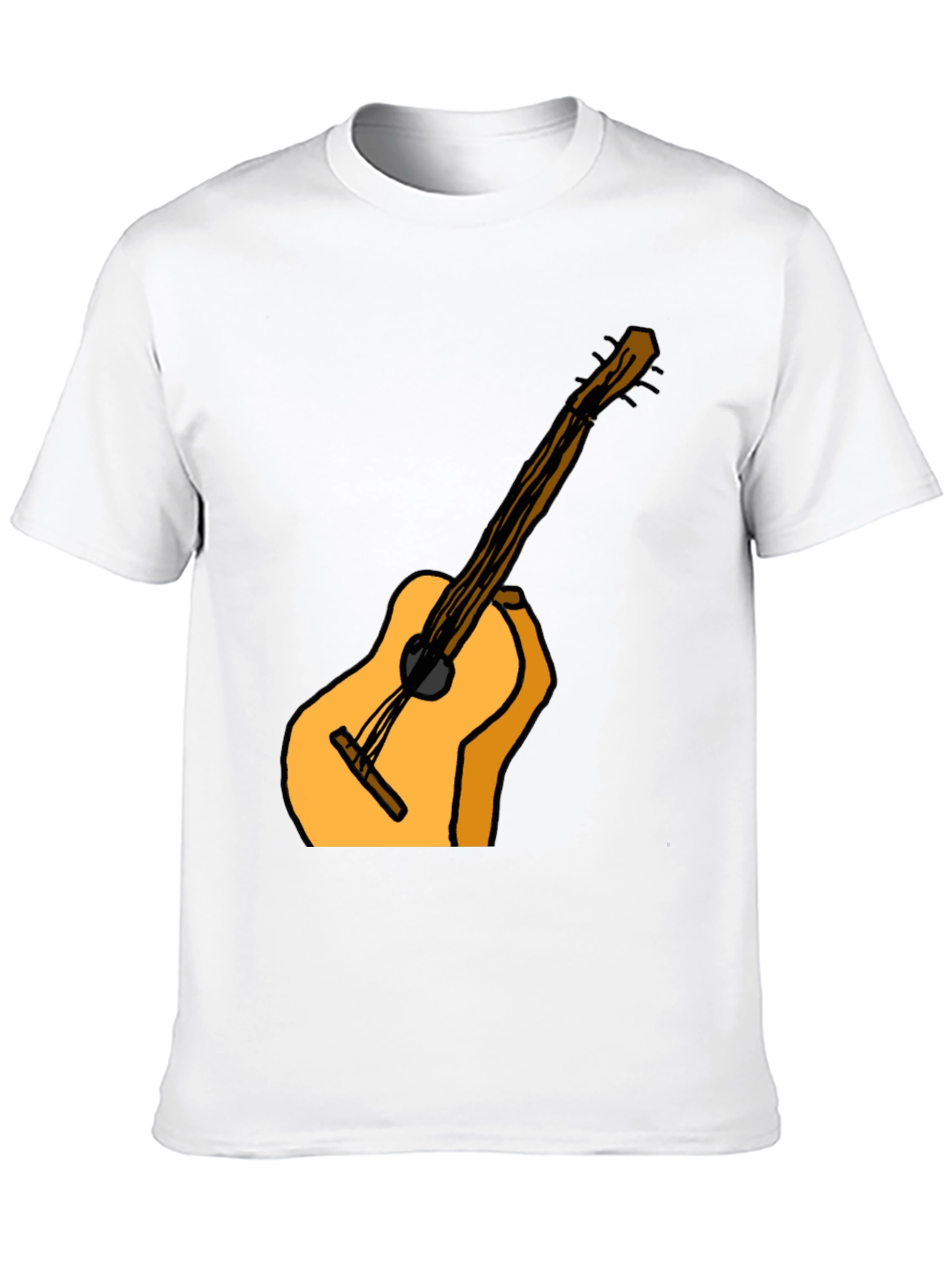 Guitar Graphic Tee - Casual Black T-Shirt
