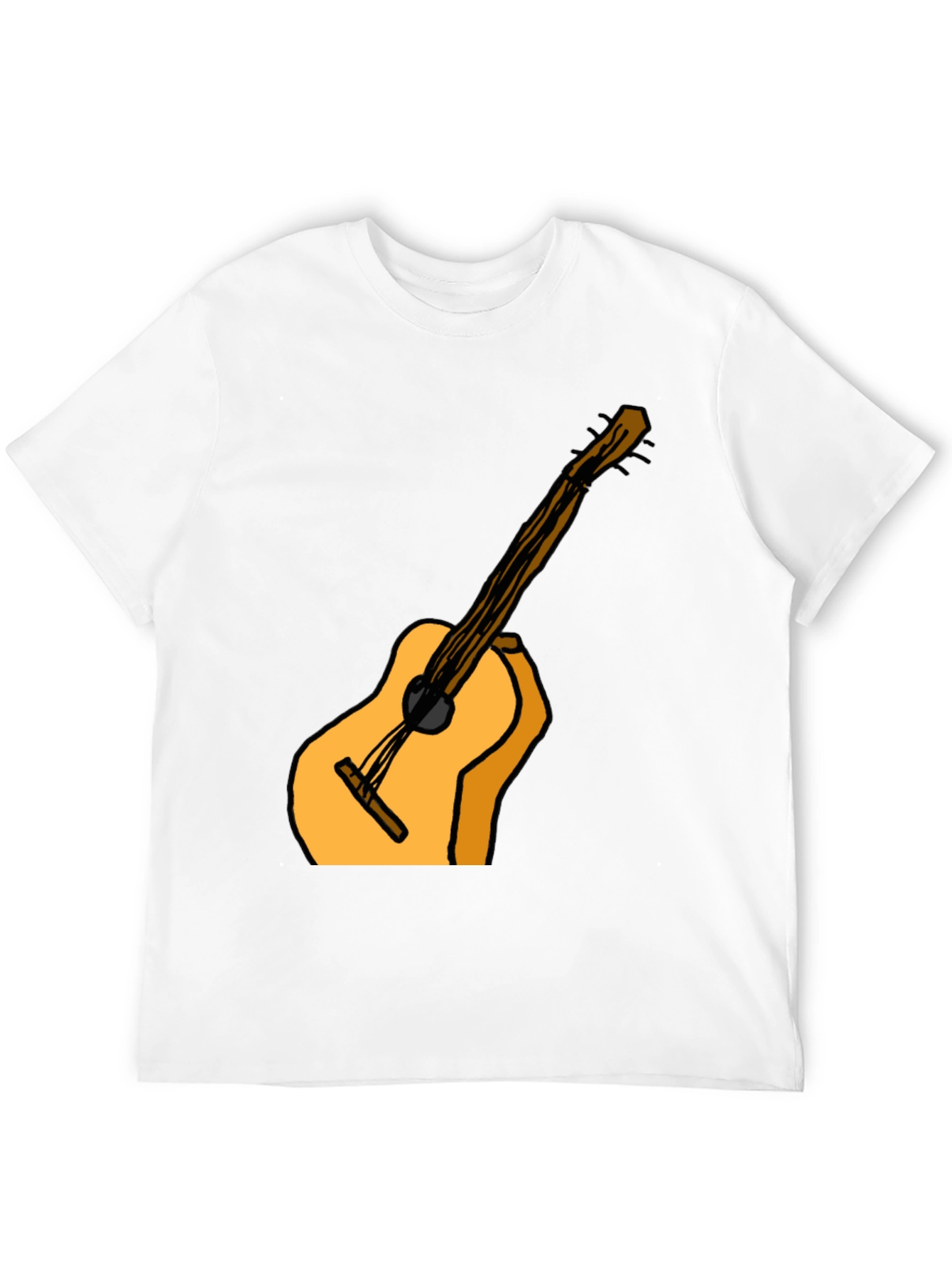 Guitar Graphic Tee - Casual Black T-Shirt