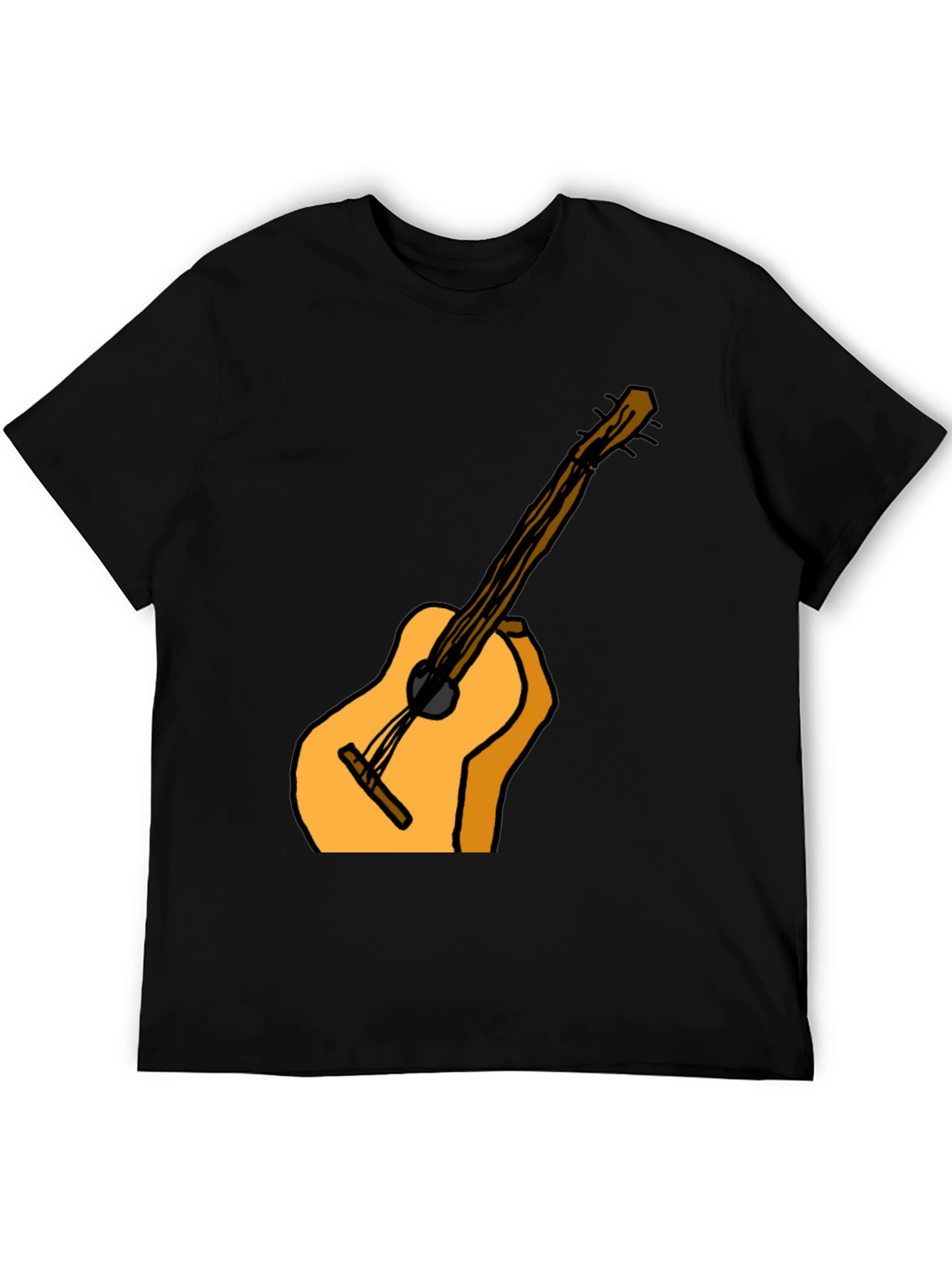 Guitar Graphic Tee - Casual Black T-Shirt