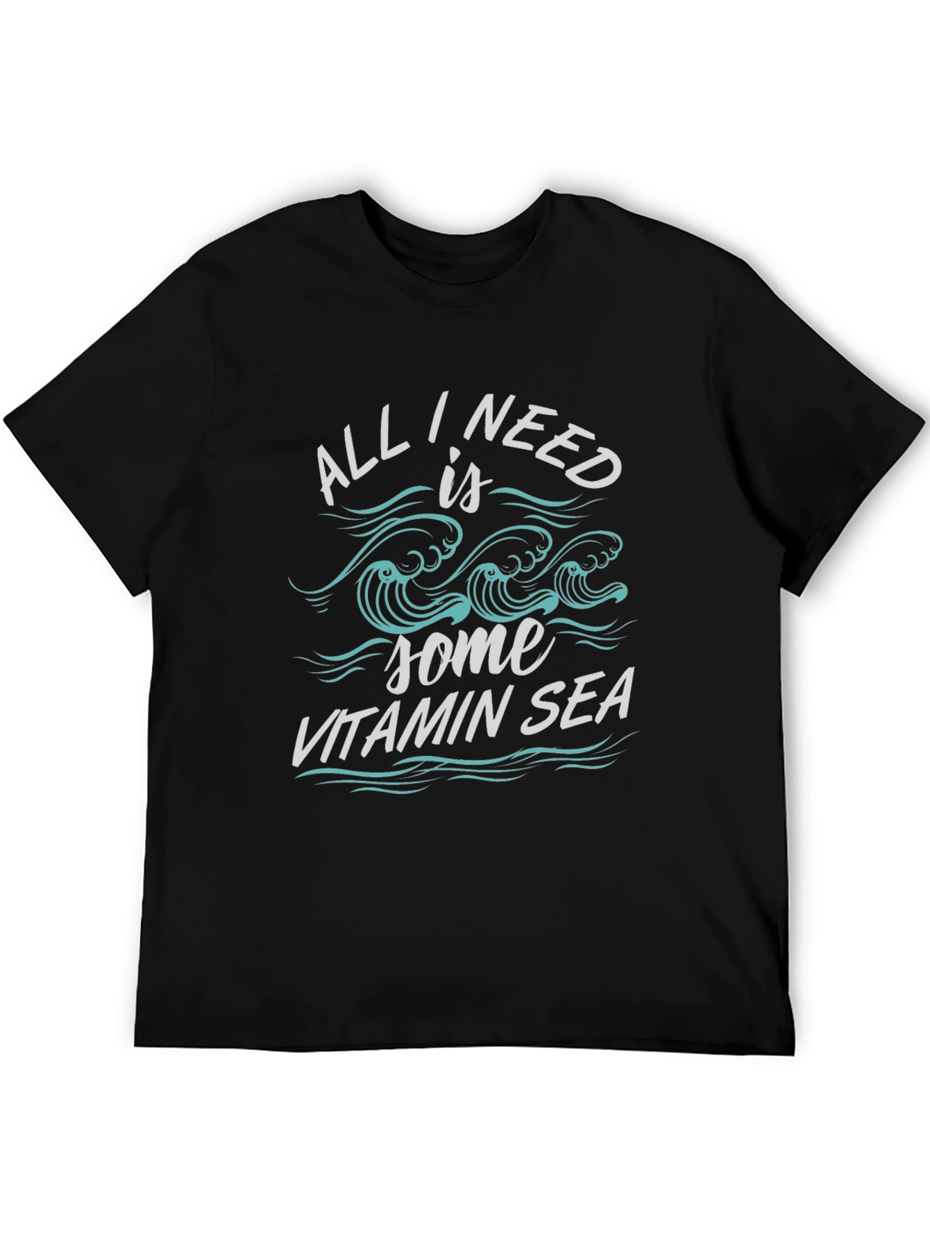 Vitamin Sea Graphic Tee - Black Cotton Comfort
