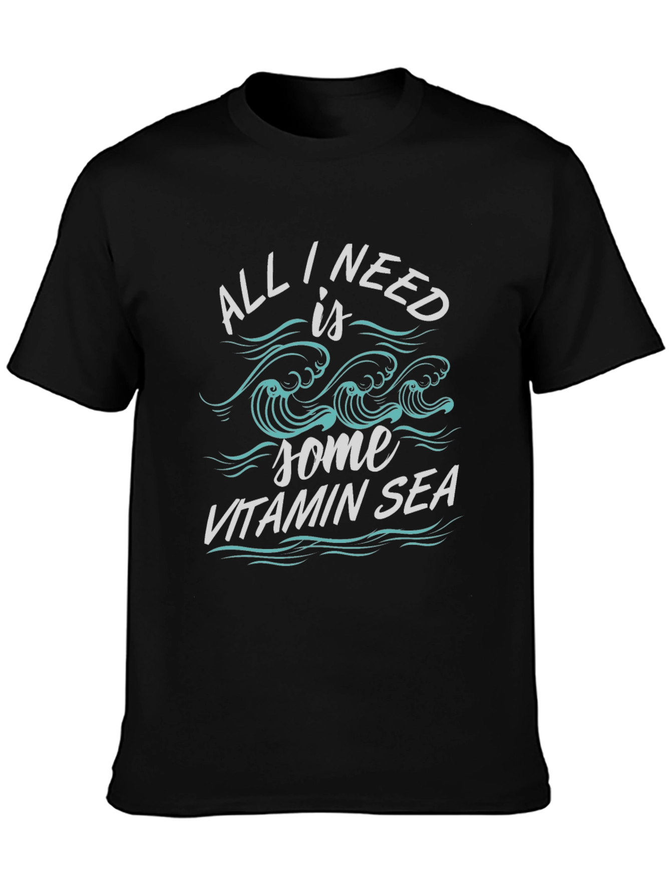 Vitamin Sea Graphic Tee - Black Cotton Comfort