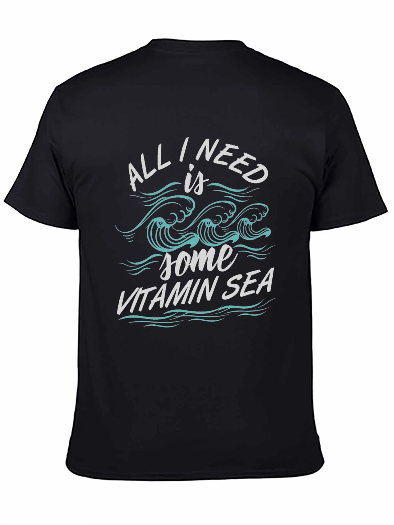 Vitamin Sea Graphic Tee - Black Cotton Comfort