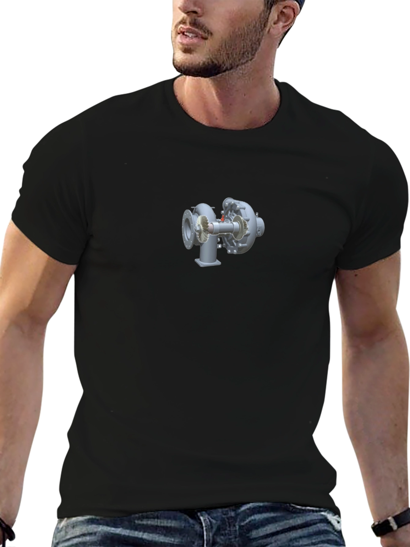 Turbocharger Graphic Tee - Black Cotton Blend