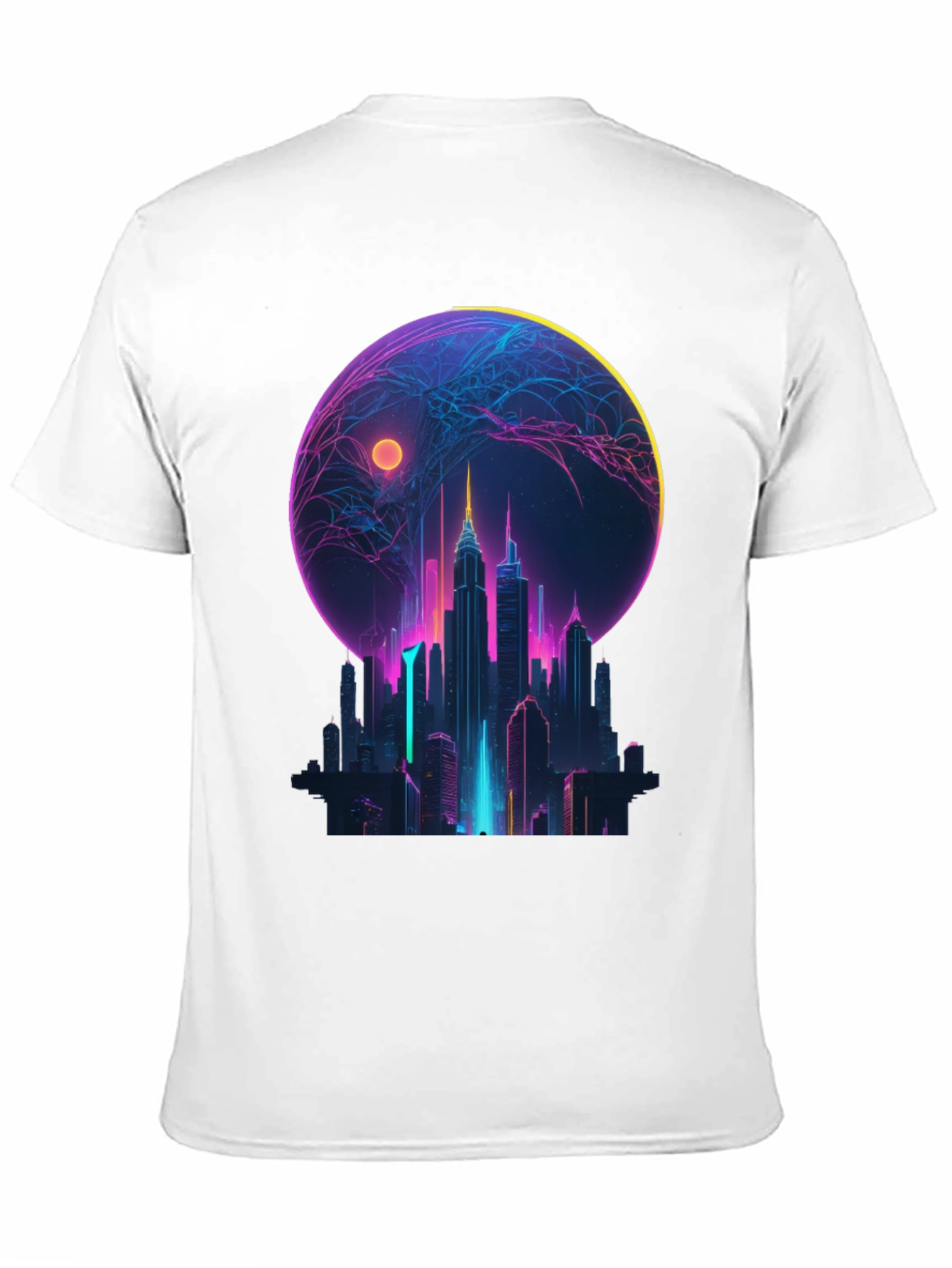 Neon Cityscape Graphic T-Shirt