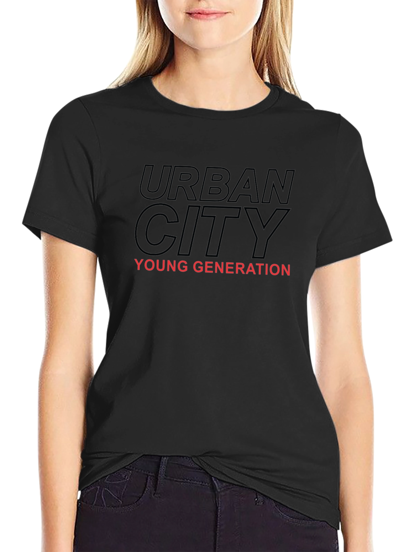 Urban City Young Generation Black Graphic Tee