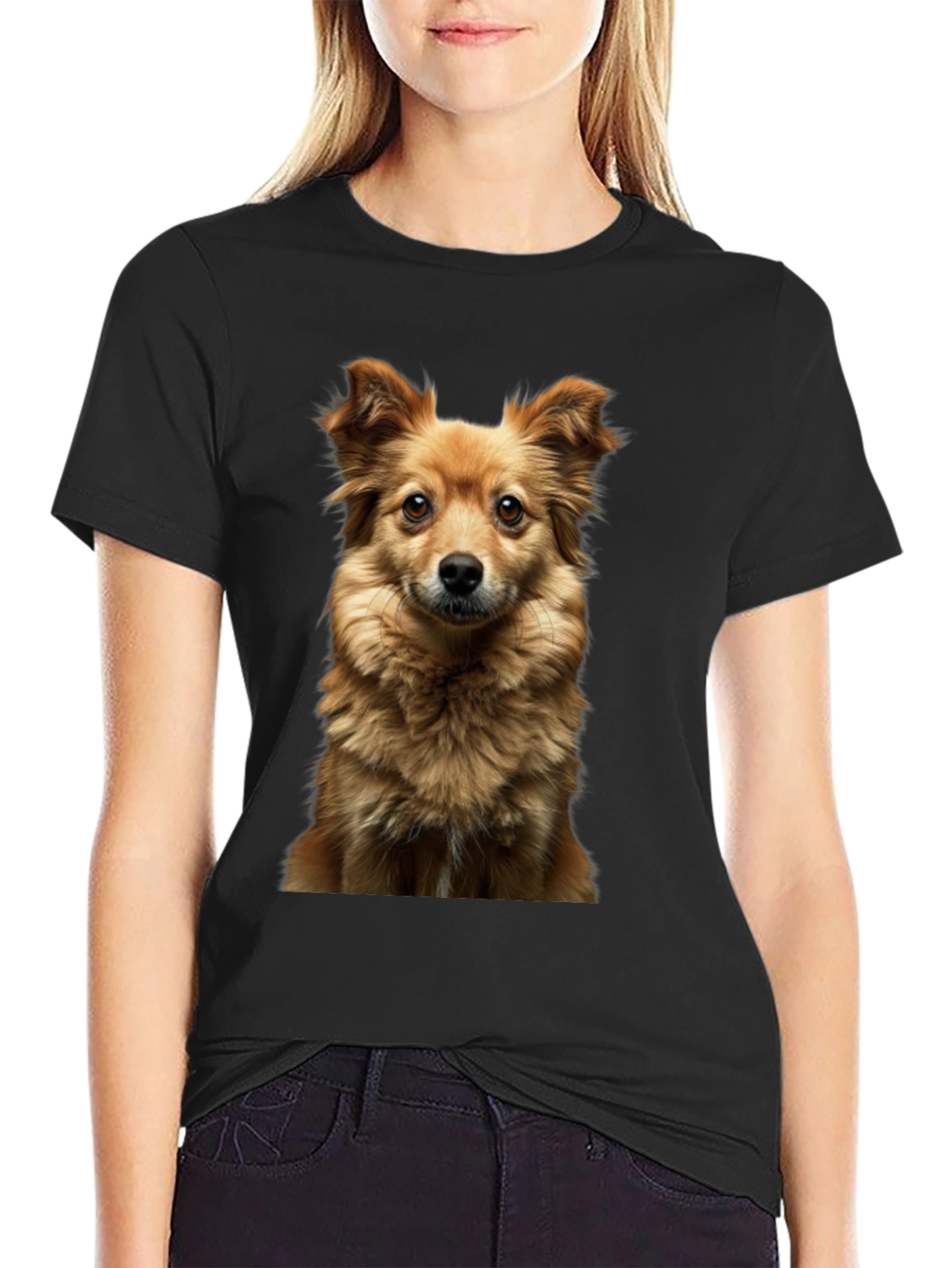 Dog Breed Graphic Print Black T-Shirt