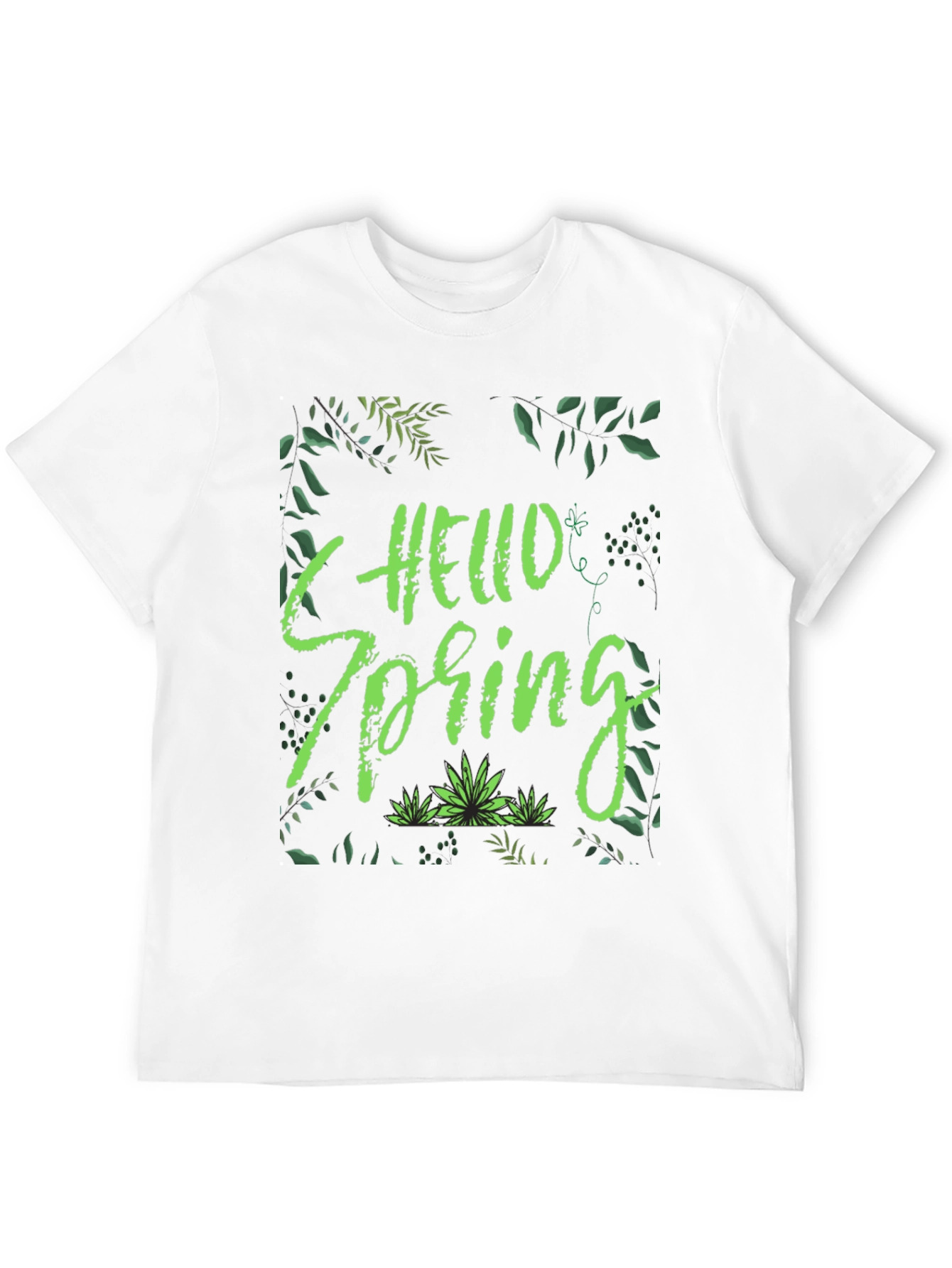 Hello Spring Black T-Shirt