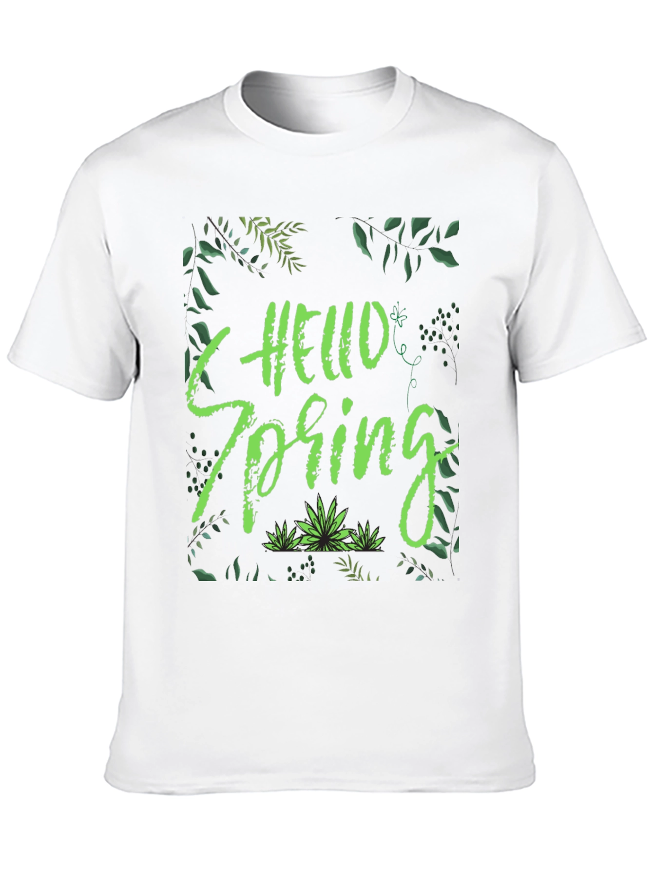 Hello Spring Black T-Shirt