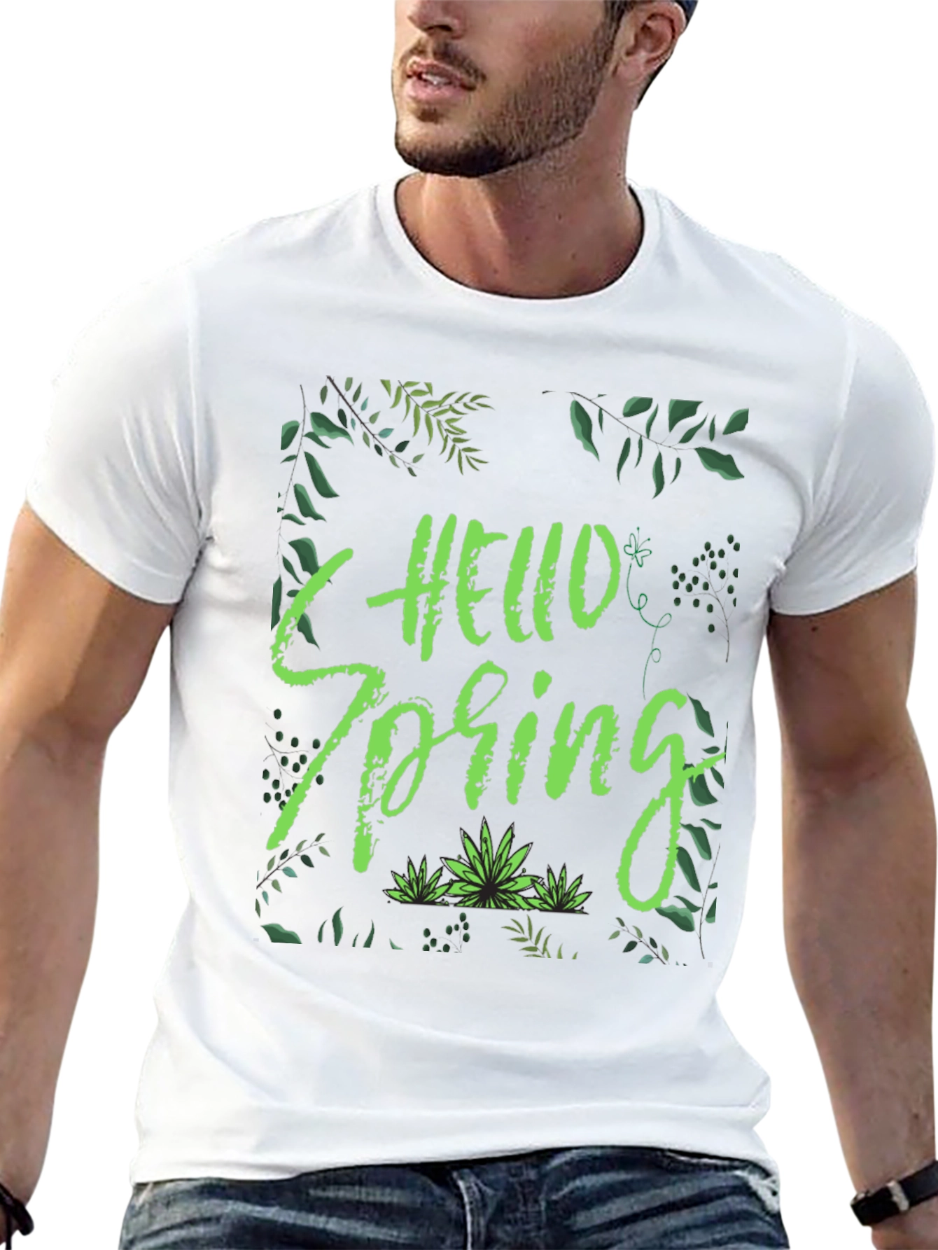Hello Spring Black T-Shirt