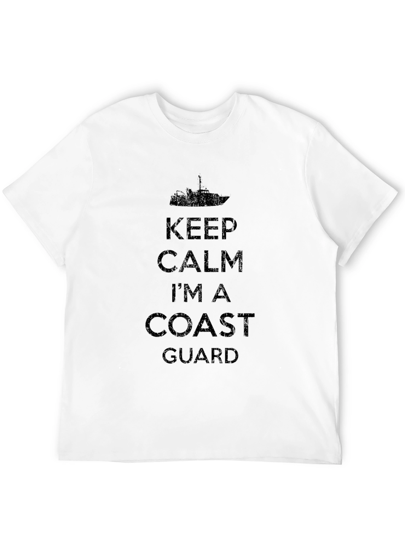 Keep Calm Coast Guard Black T-Shirt