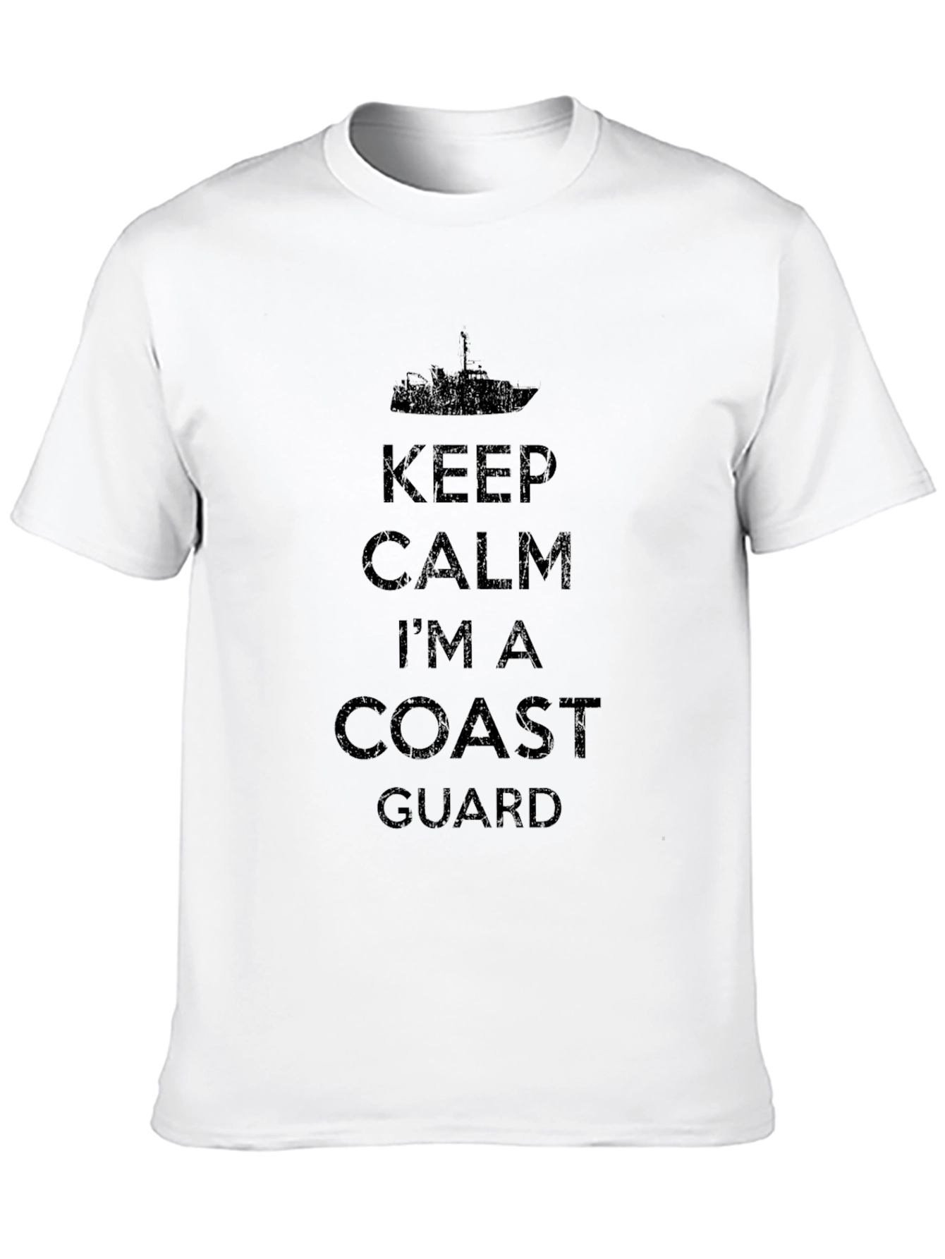 Keep Calm Coast Guard Black T-Shirt