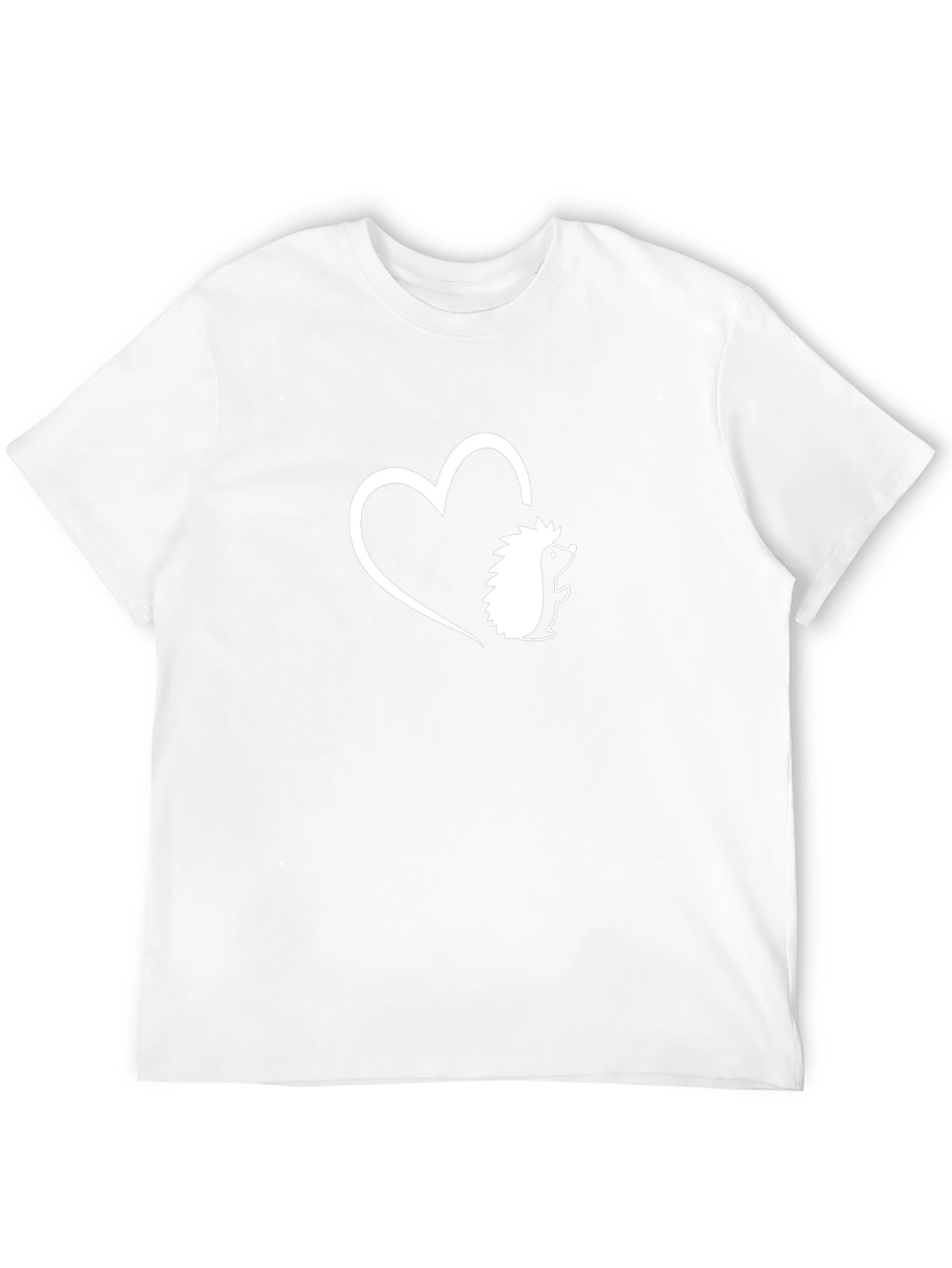 Hedgehog Heart Graphic Tee - Black Casual T-Shirt