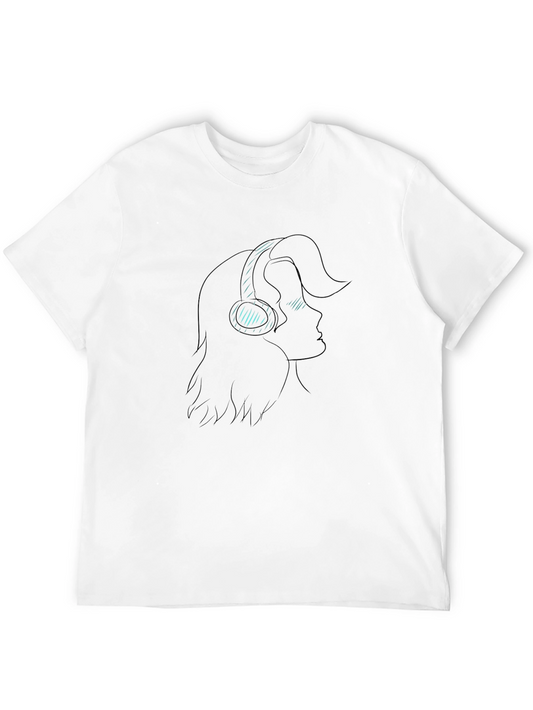 Silhouette Headphones Graphic T-Shirt - Black