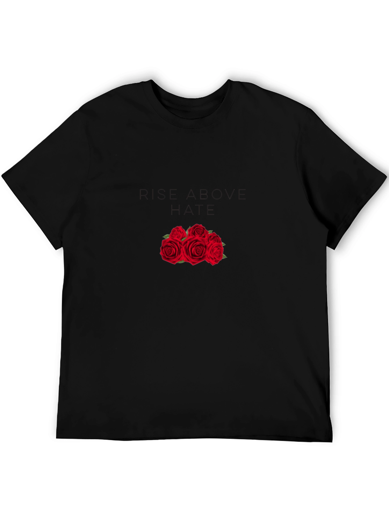 Black T-Shirt with Roses