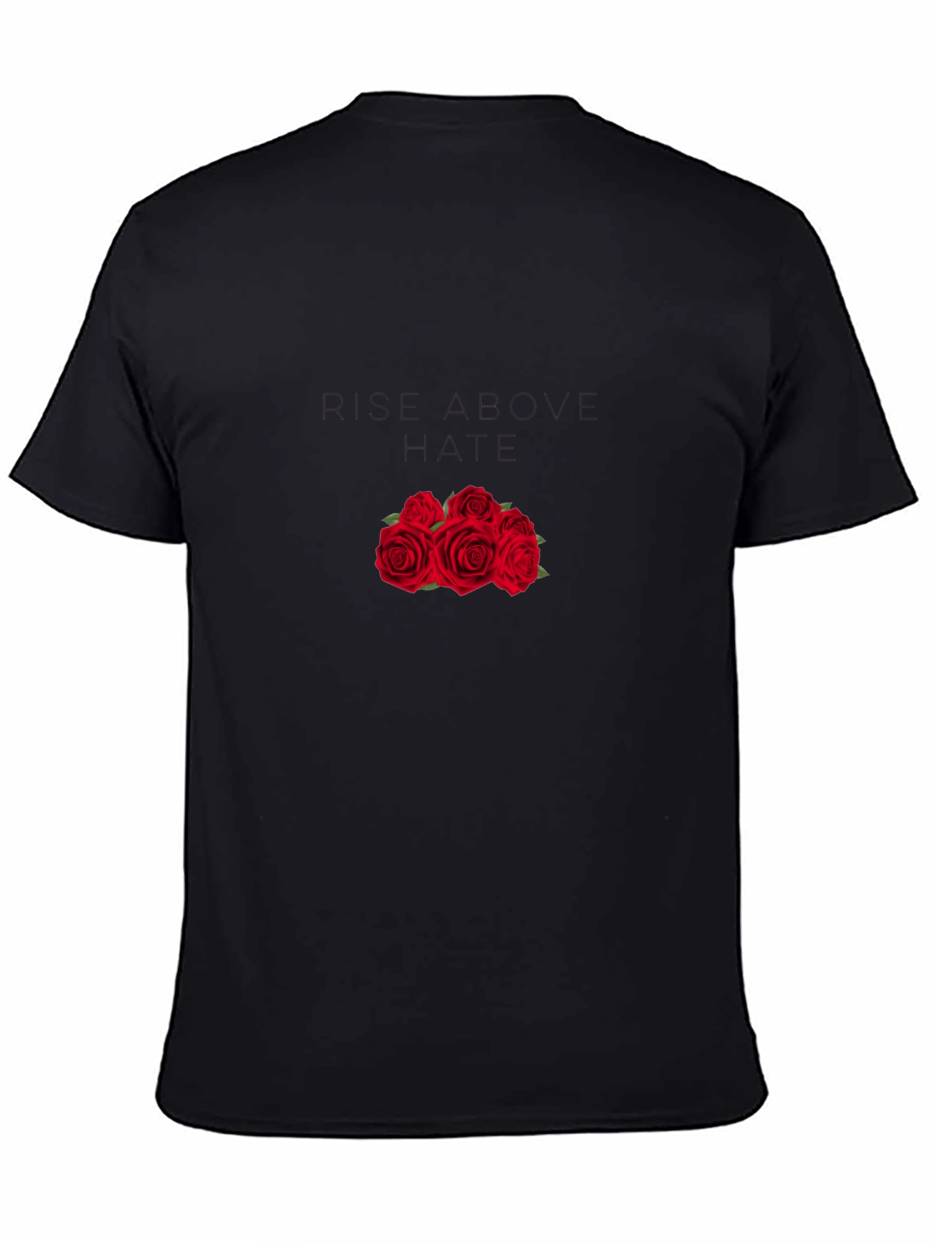 Black T-Shirt with Roses