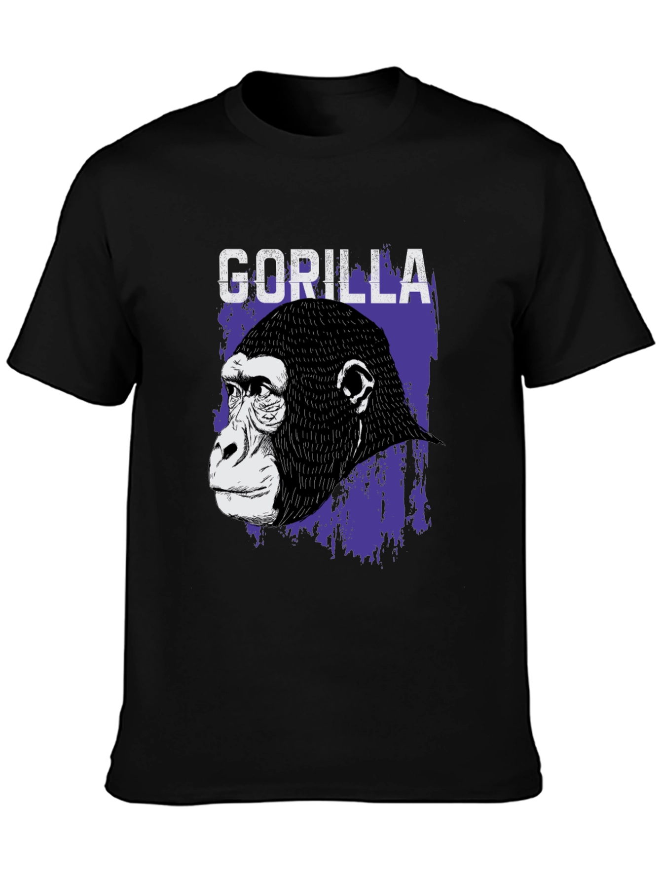 Gorilla Graphic T-Shirt - Black Crew Neck Tee