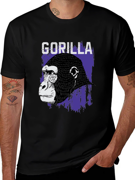Gorilla Graphic T-Shirt - Black Crew Neck Tee