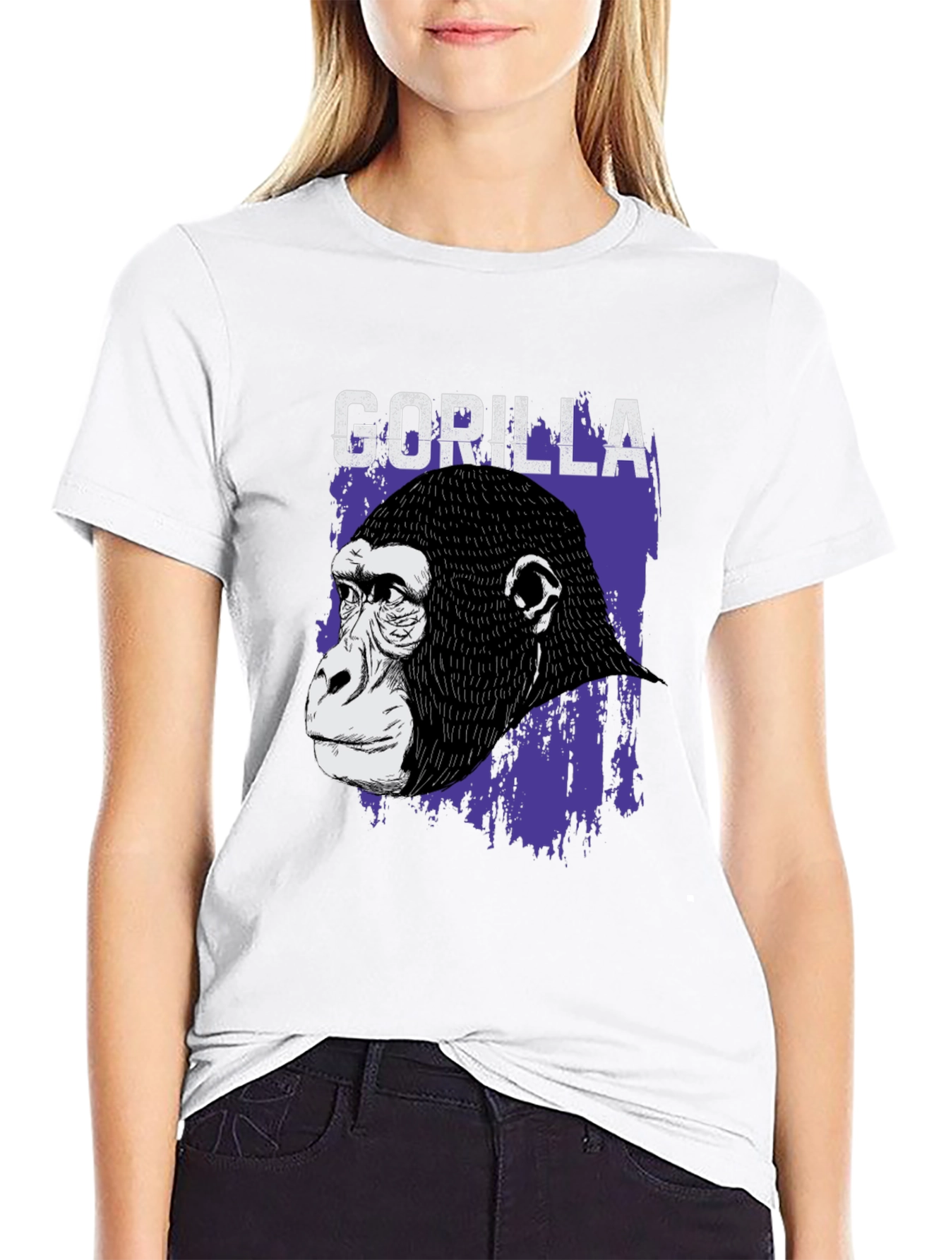 Gorilla Graphic T-Shirt - Black Crew Neck Tee