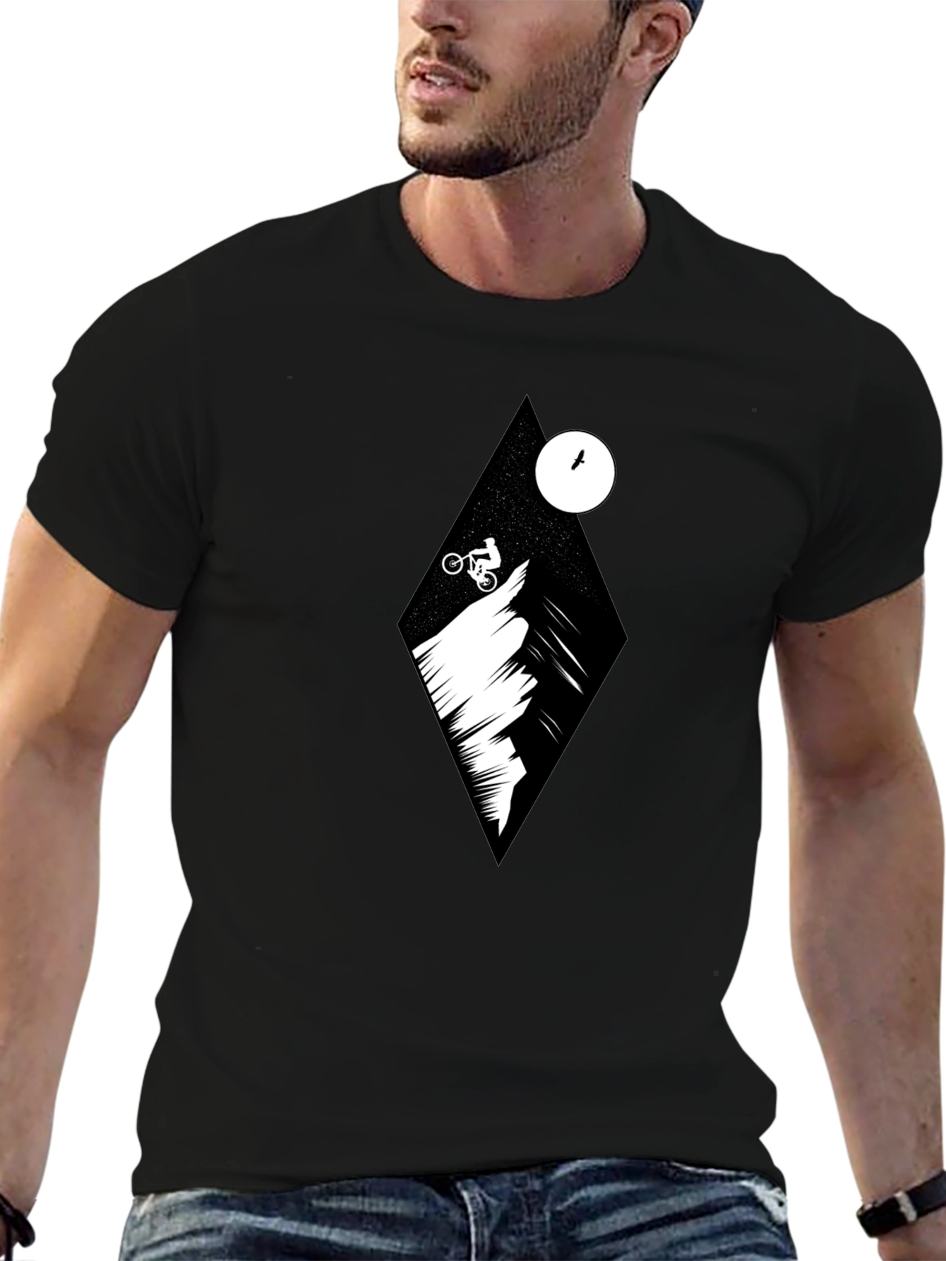 Mountain Biker Graphic Tee - Black