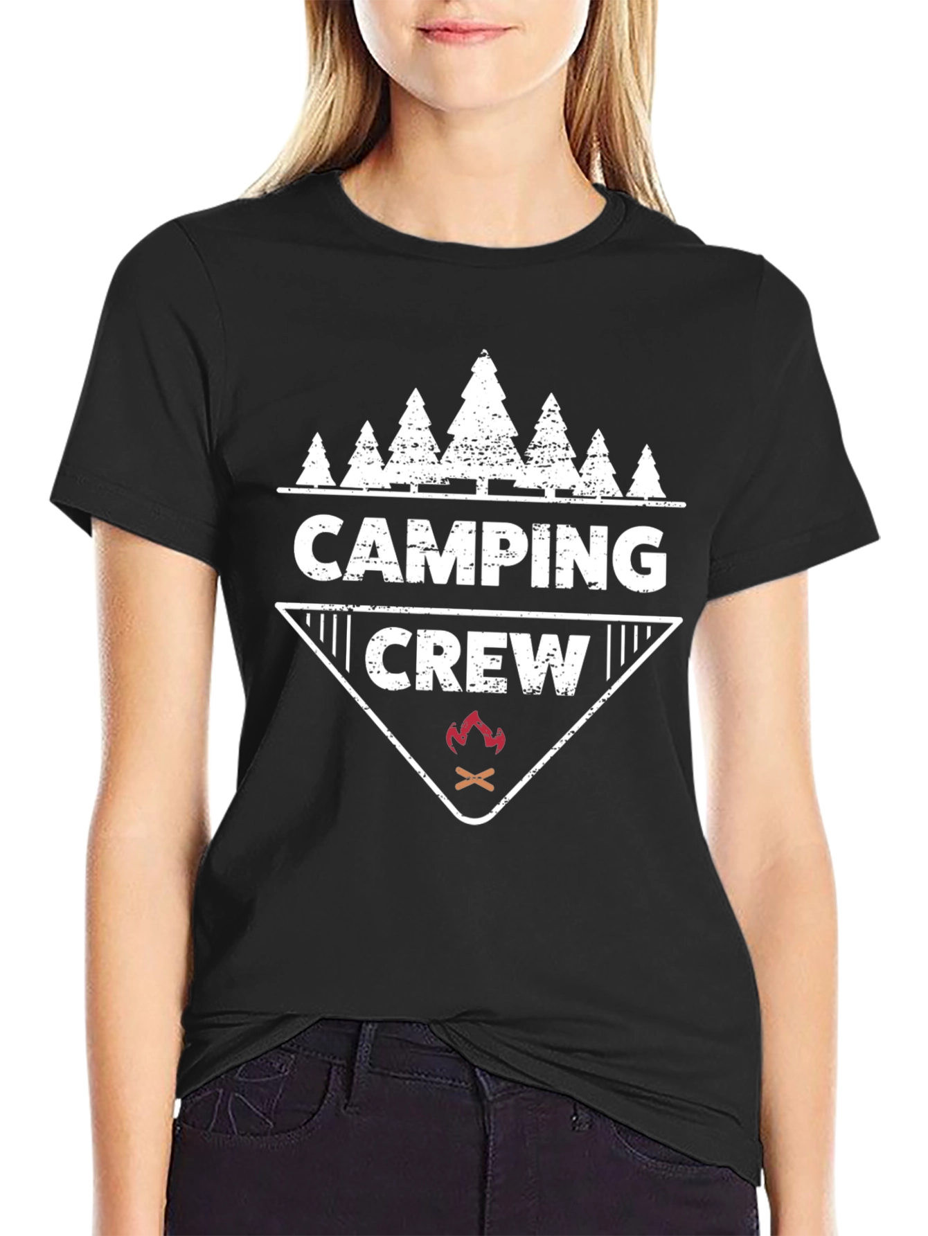 Camping Crew Black Graphic Tee Shirt