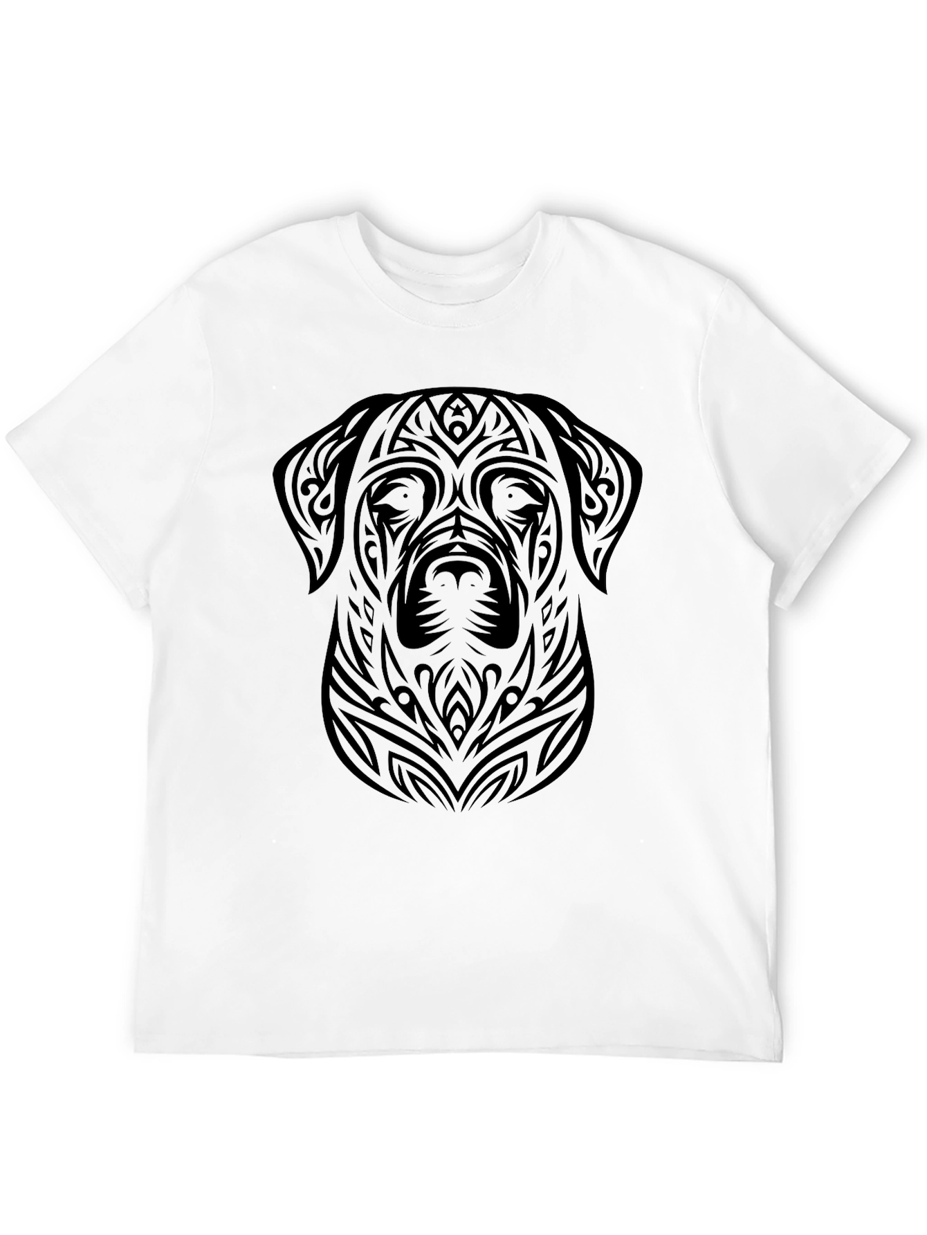 Tribal Dog Graphic Black T-Shirt