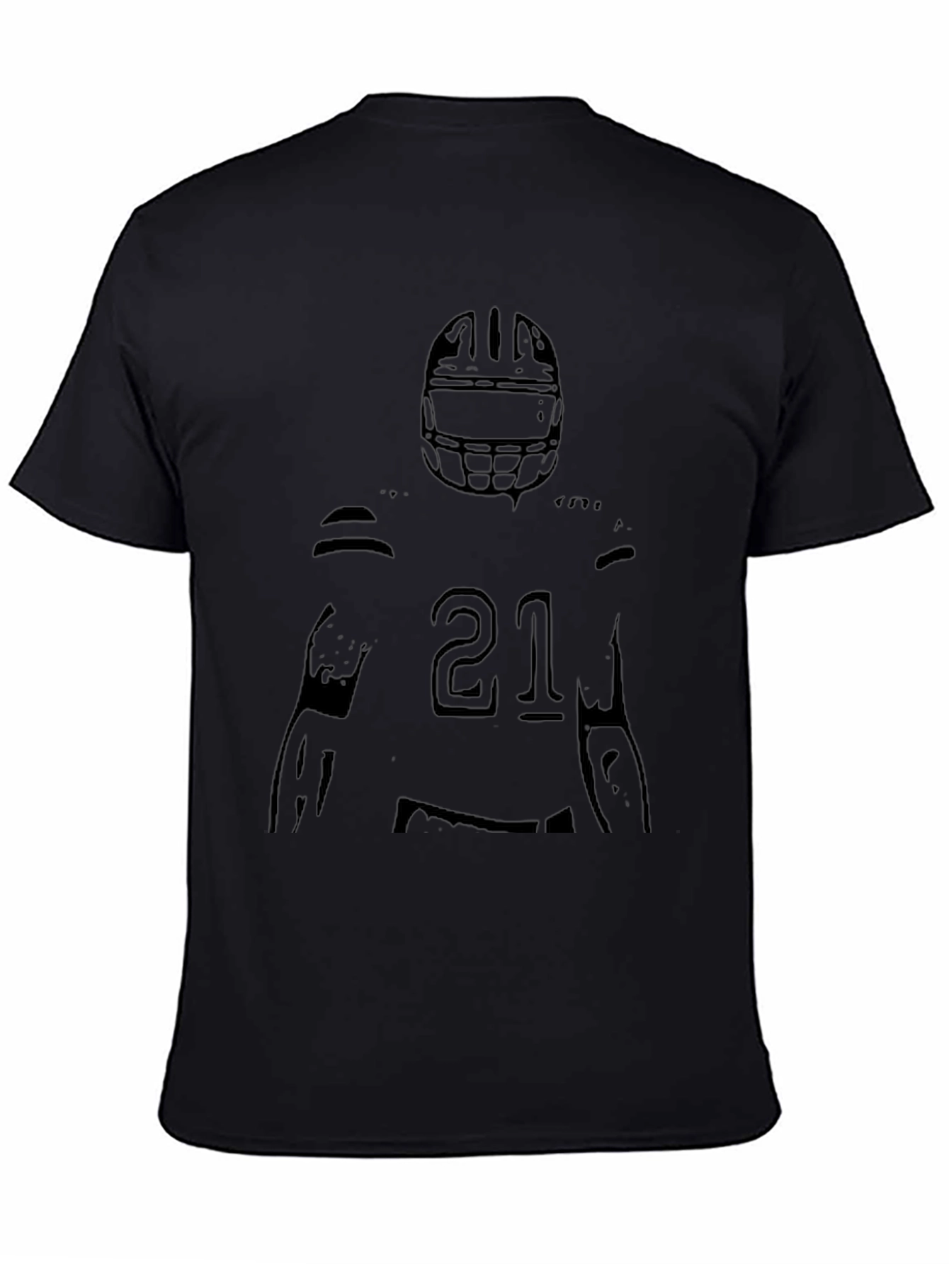 Football Player Graphic Black T-Shirt