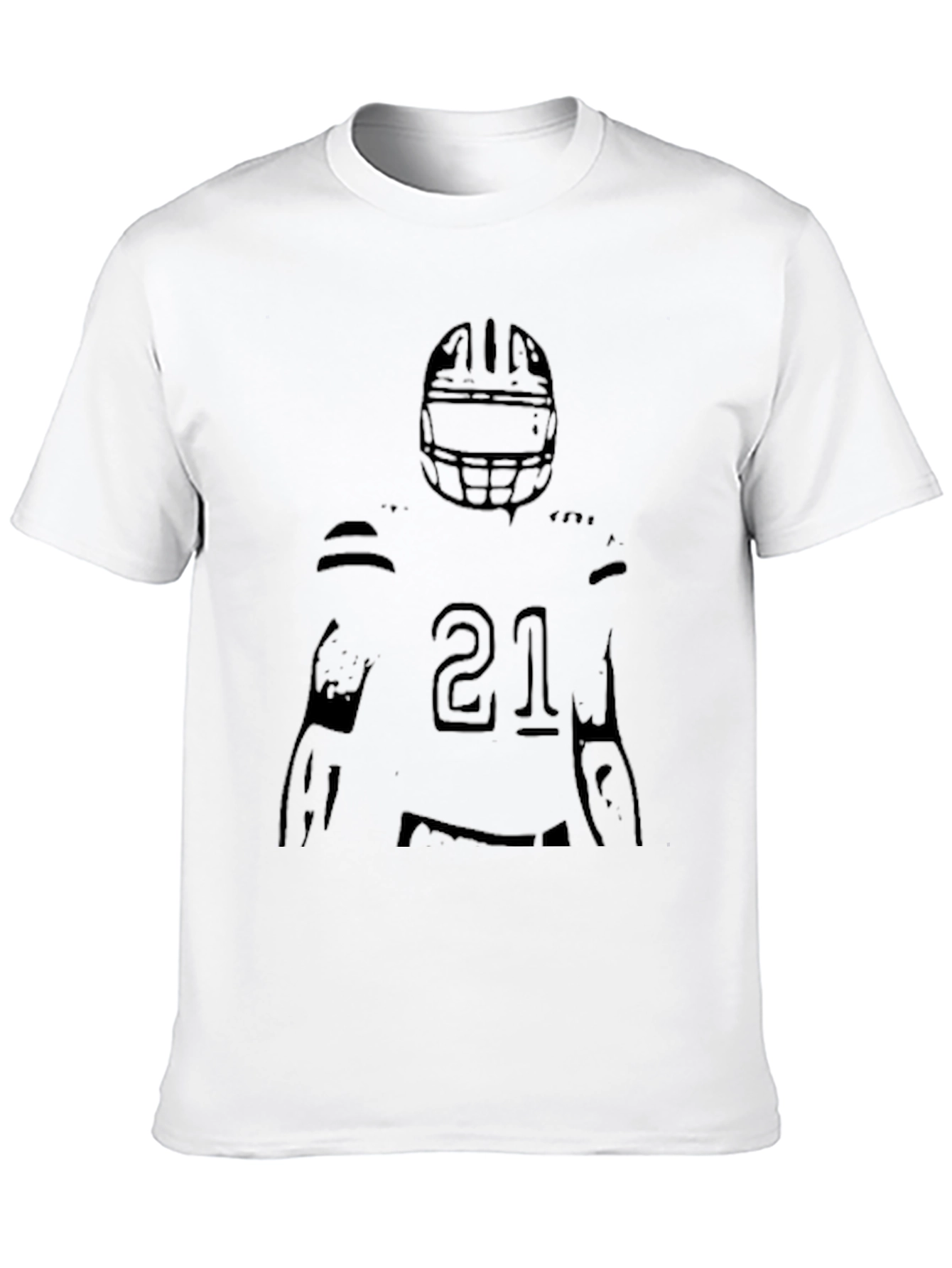 Football Player Graphic Black T-Shirt