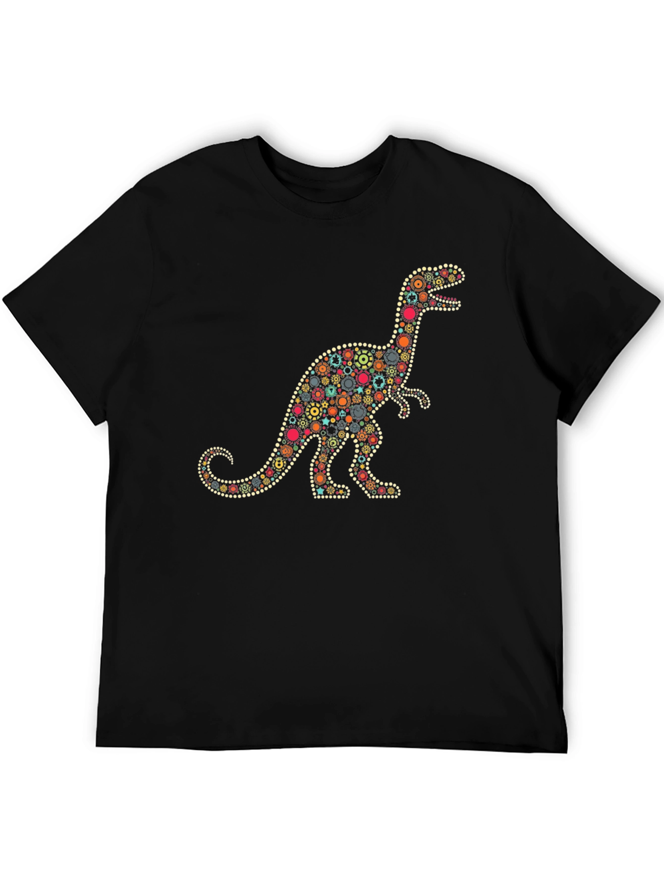 Dino Gears Graphic Tee - Stylish Black T-Shirt