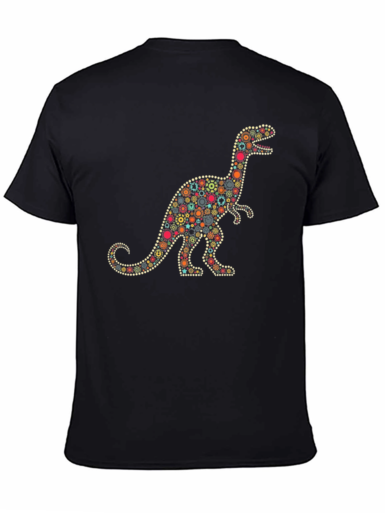 Dino Gears Graphic Tee - Stylish Black T-Shirt