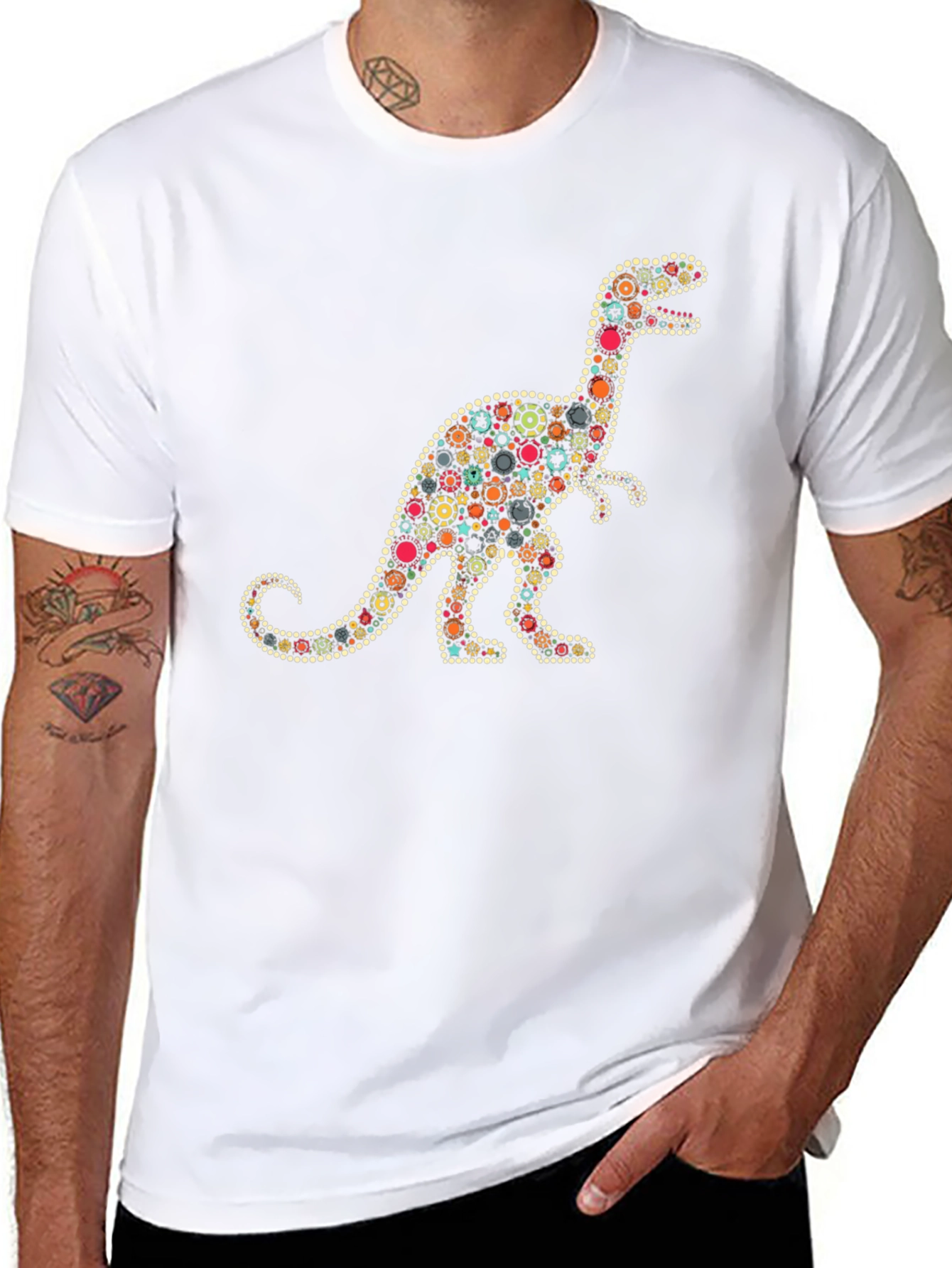 Dino Gears Graphic Tee - Stylish Black T-Shirt