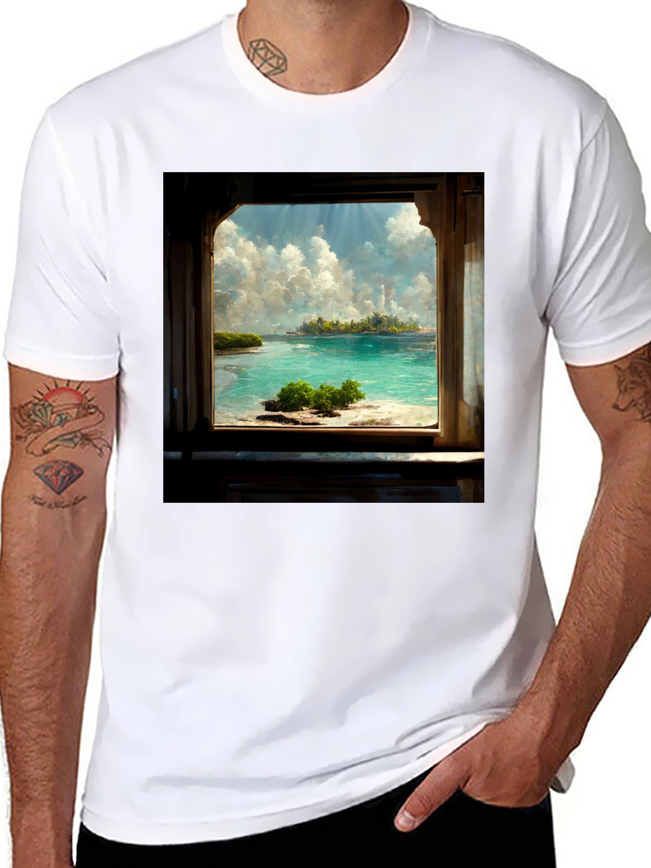 Island View Black Tee